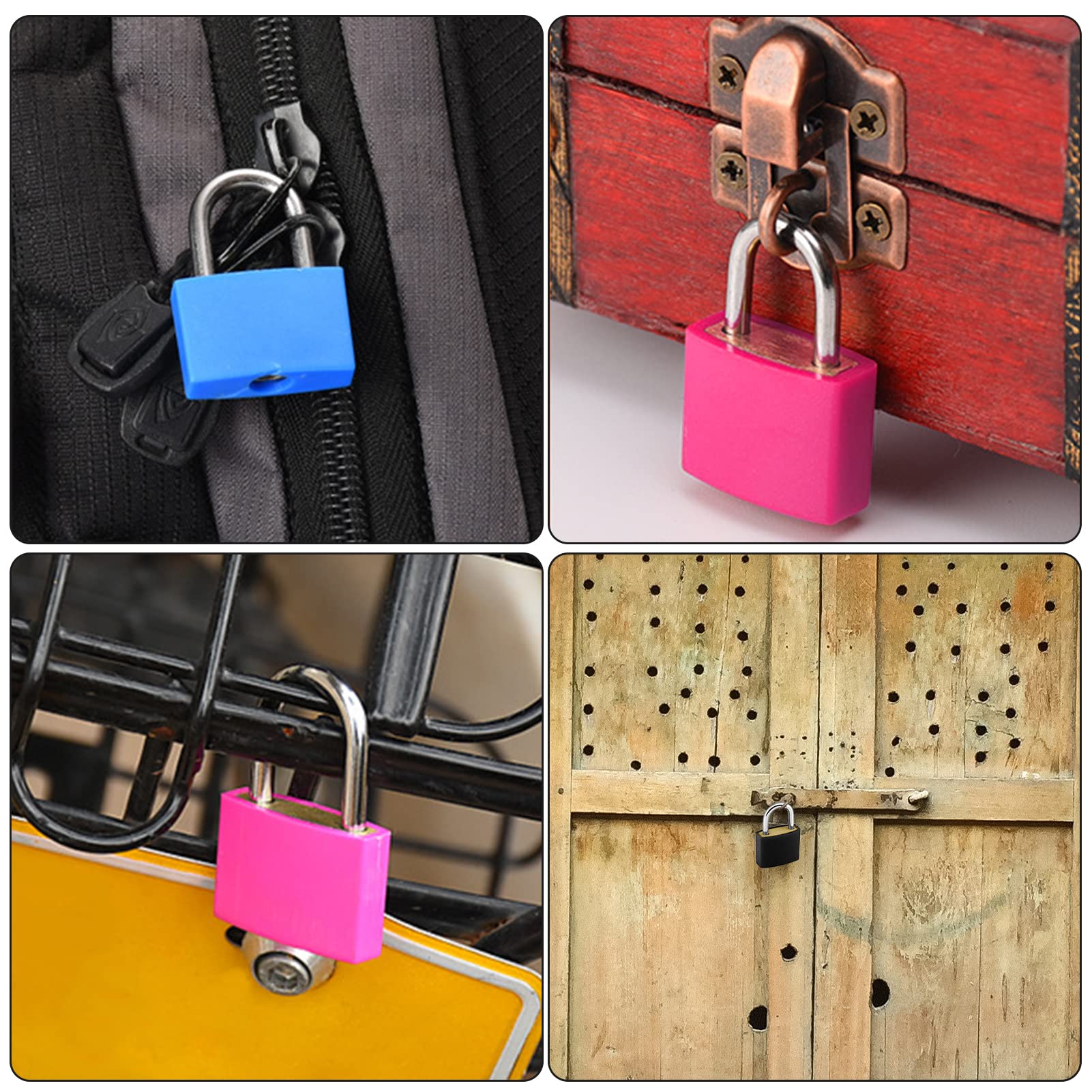 Hitefu – 6 Lucchetti Per Bagagli Colorati Con Chiavi – In Lega D'acciaio E Plastica – 35x23 Mm - 3