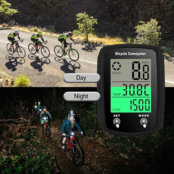 ZEYUAN Wired Bike Computer 19 Function Touch Bike Speedometer Odometer Waterproof Cycle Computer with Backlight