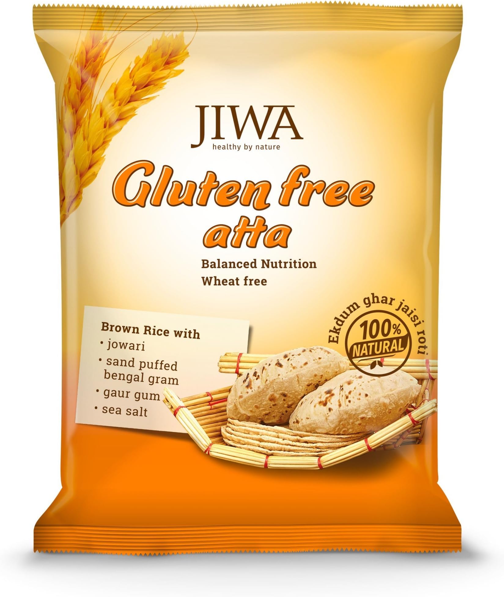 JIWA healthy by nature Gluten Free Atta, 9kg (900g Pack of 10)