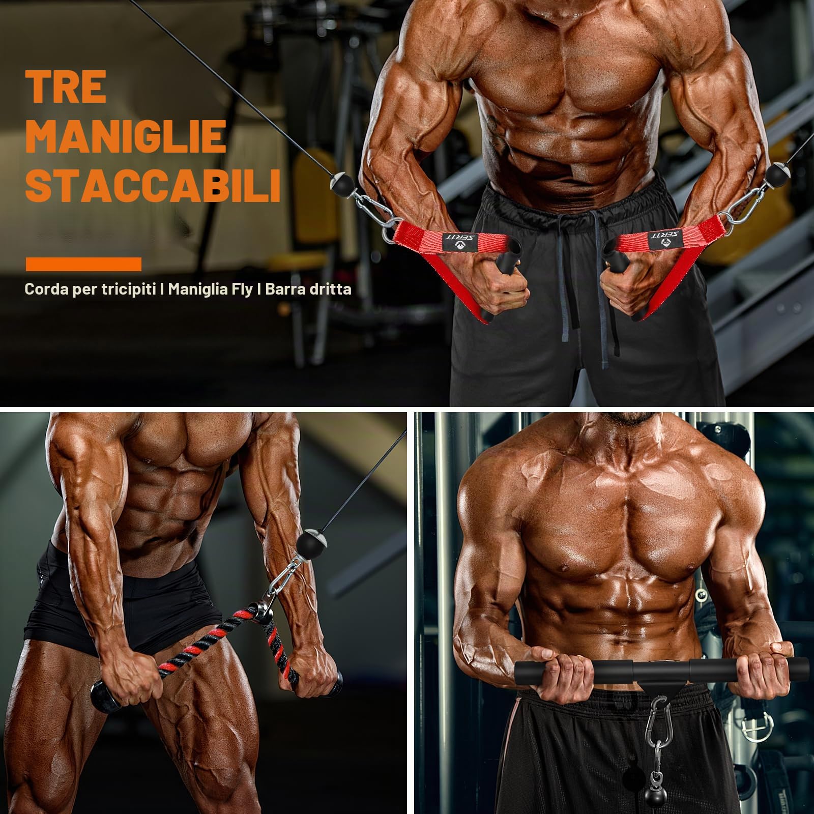 SERTT Sistema di puleggia per pesi da palestra, accessori per puleggia per palestra LAT Pull Down, bicipiti Curl, tricipiti, esercizi per braccia – Sistema di puleggia per pesi, attrezzatura