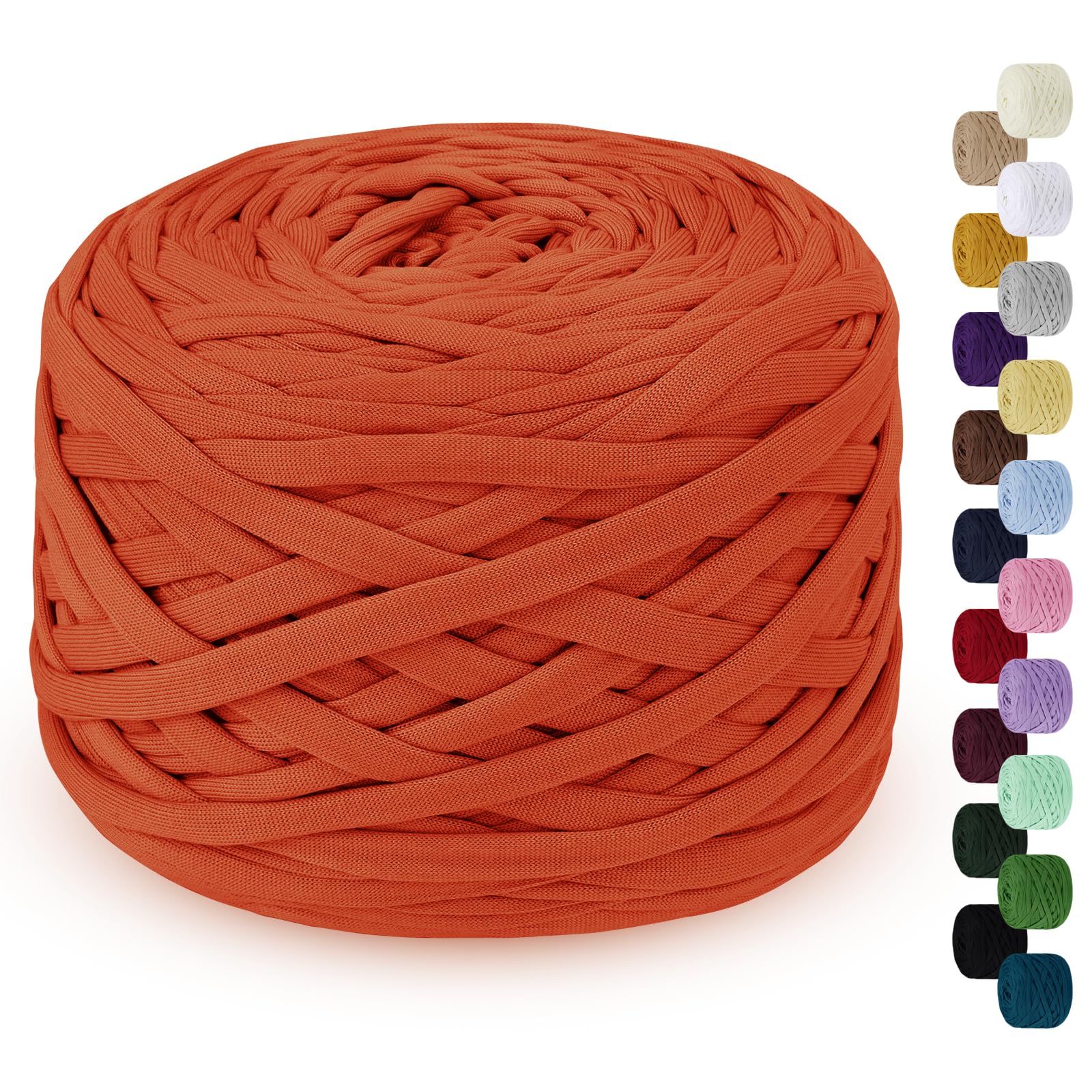 LEREATI 285g T-Shirt Yarn for Crocheting, 100m Elastic Ribbon Thick Fabric for Knitting Crochet Bag Blanket, Basket