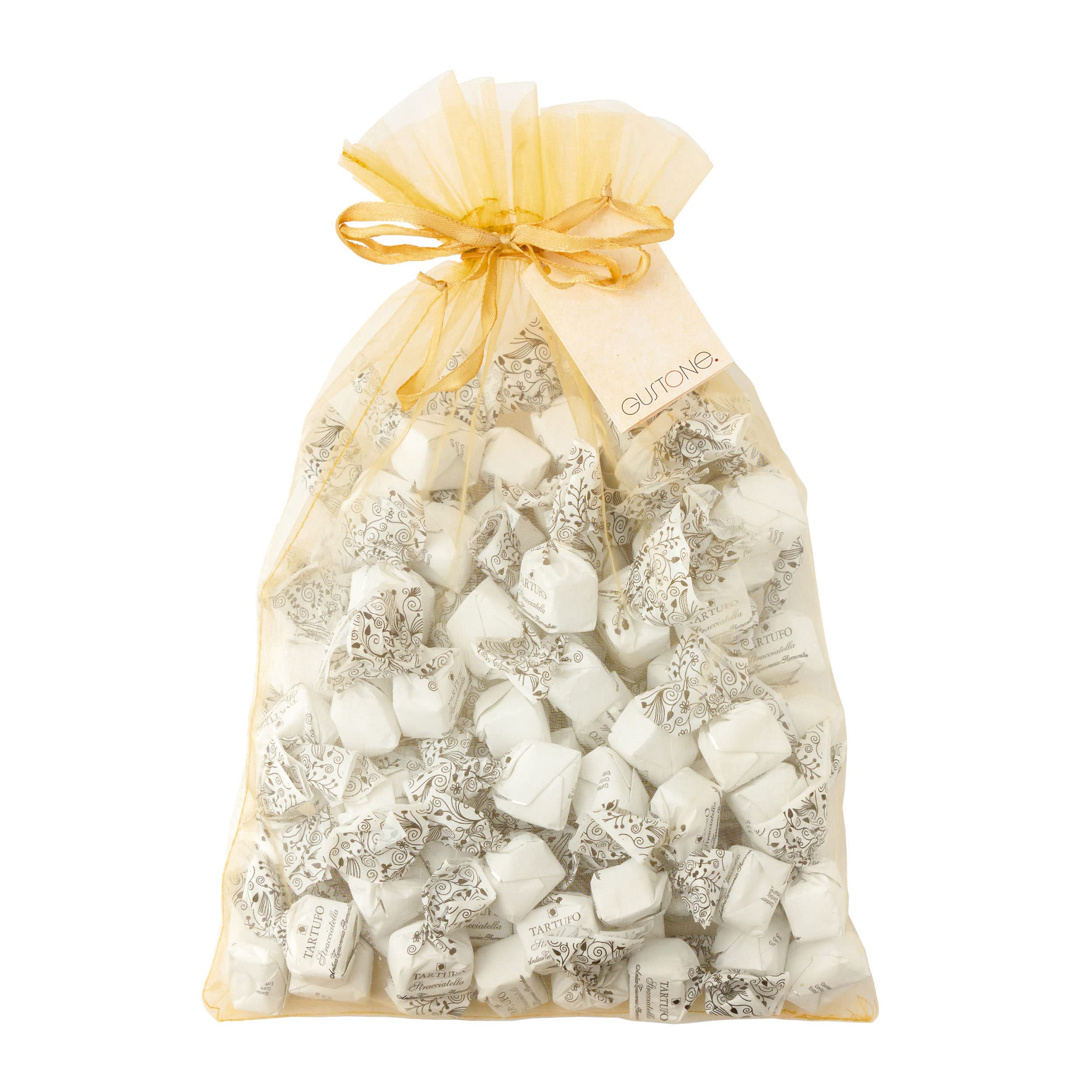 GUSTONE. Tartufi Dolci Stracciatella Antica Torroneria Piemontese 70 Stück je 14g Trüffel-Praline weißer Schokolade 1kg Großpackung