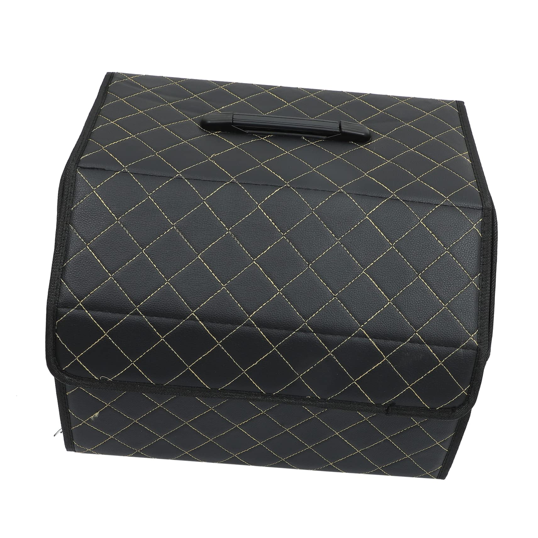 Organizer Nero Cuoio Pieghevole in Auto Portabagagli | Scatola Auto Bagagliaio, Multiuso Riutilizzabile, Stile Elegante e Lussuoso