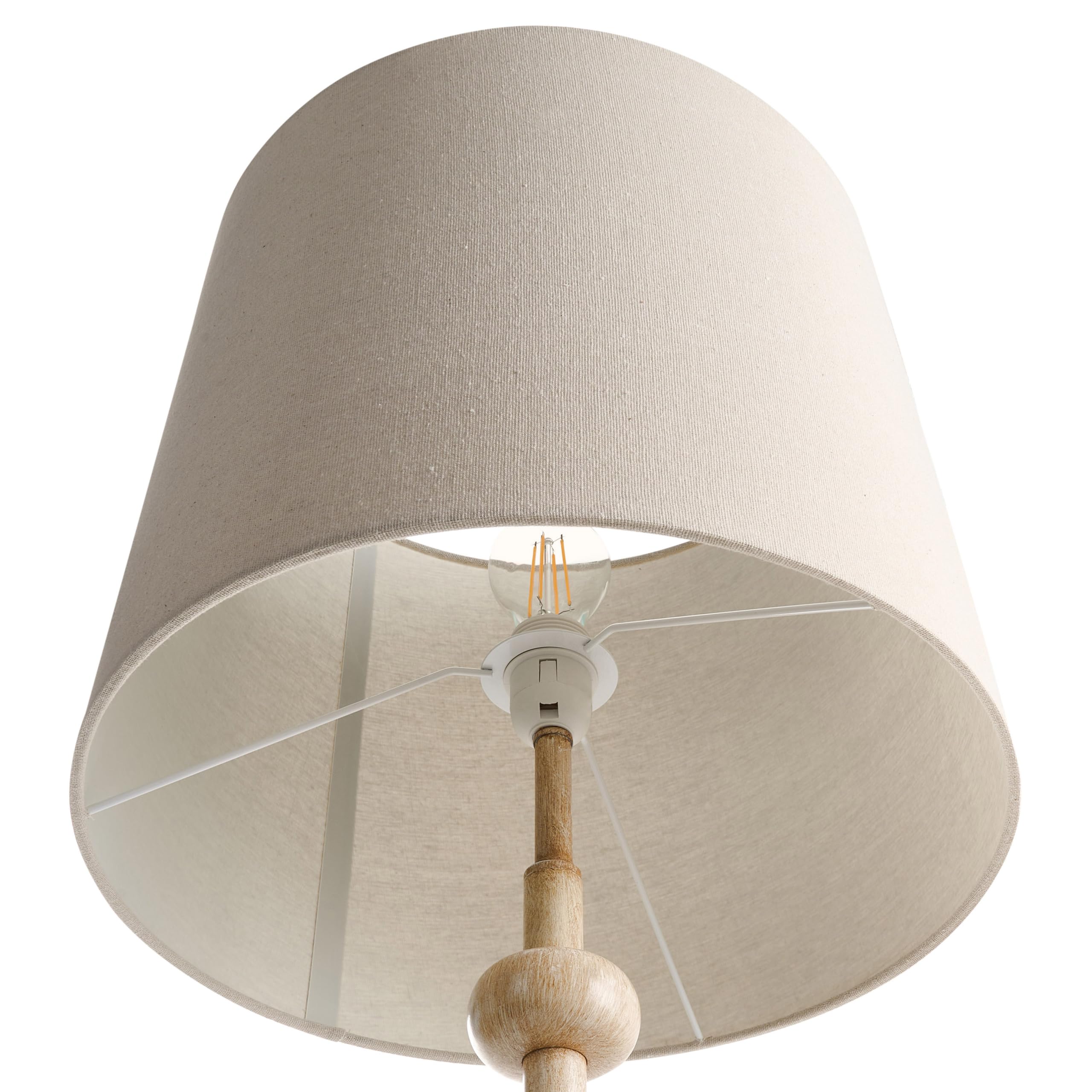 Beliani Lampadaire Classique en Métal avec Abat-Jour en Tissu Perlé Marron Clair Krios