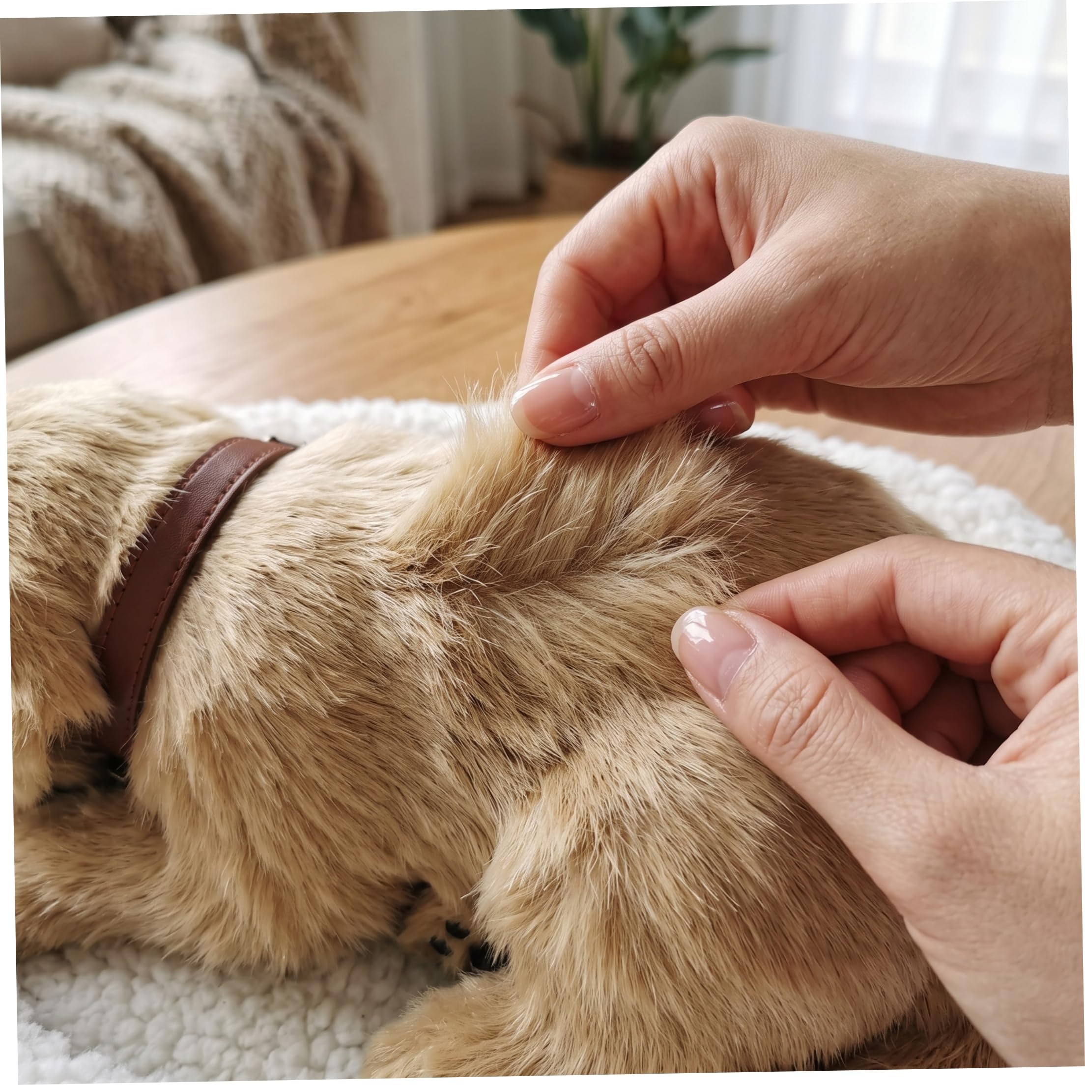 Cane realistico, peluche che respira con letto, Labrador