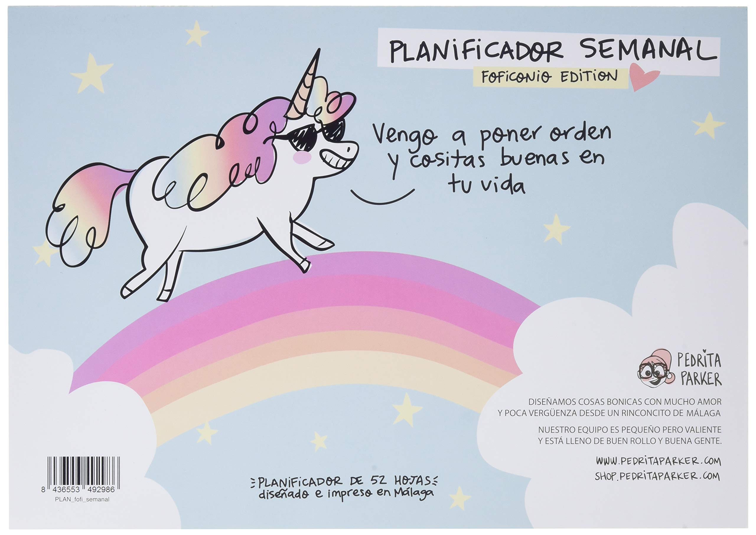Pedrita Parker 449 Weekly Planner with Foficorn Design, A4, 210 x 297 mm