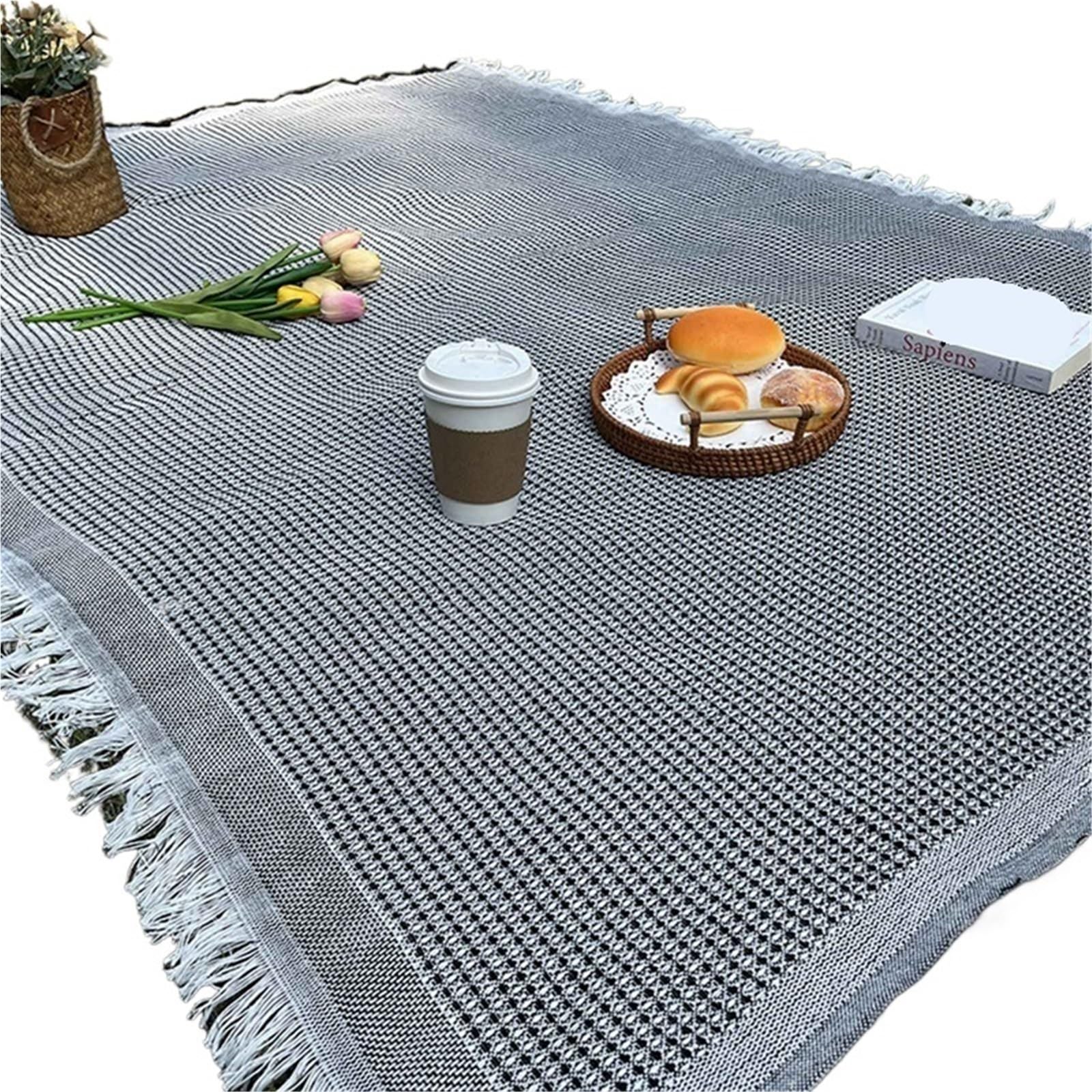 Tappetino da Picnic Coperta da Spiaggia Portatile for Esterni Tappetino da Campeggio Pieghevole Panno da Prato Impermeabile Spesso Escursionismo da Campeggio per Campeggio(Black,90x180cm)