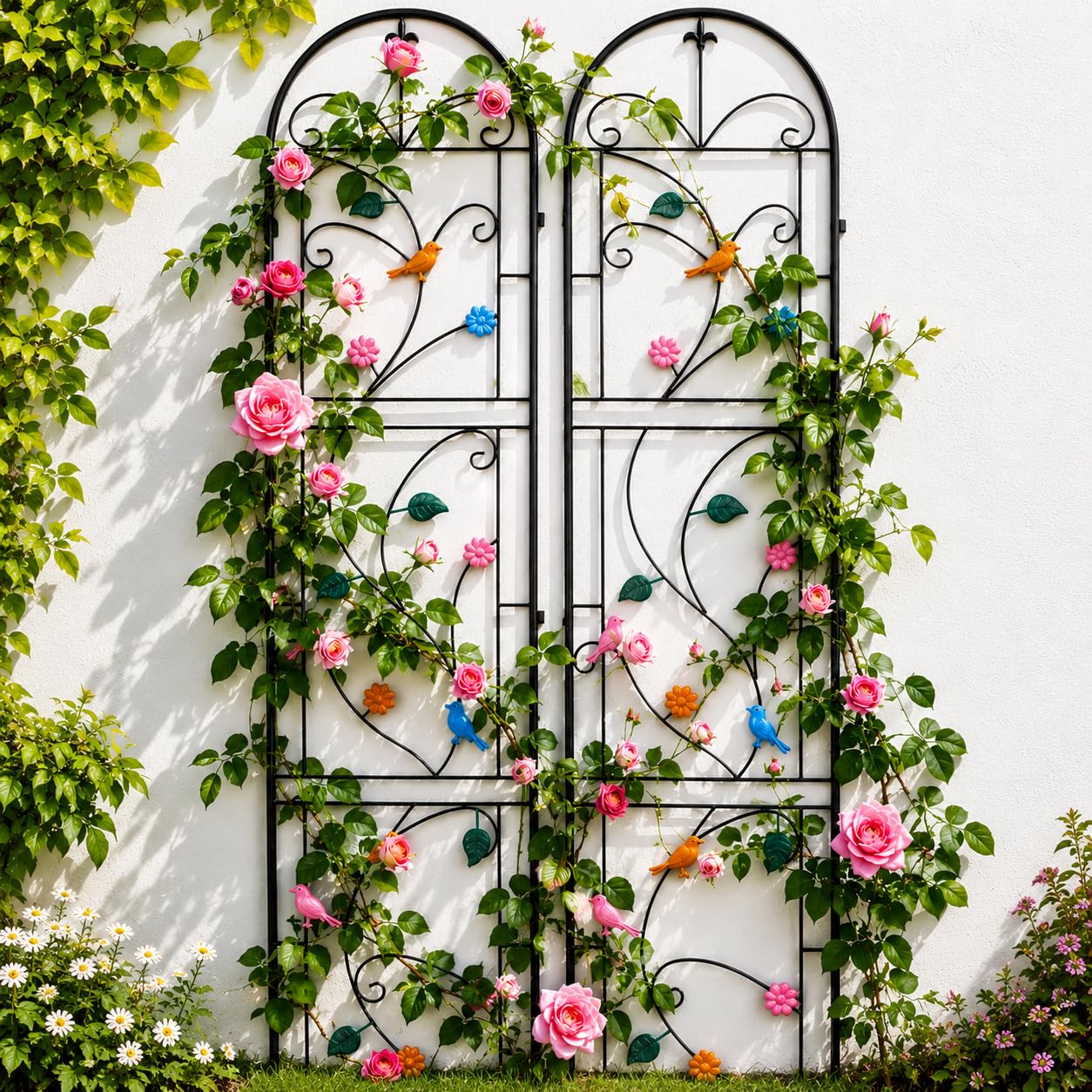 UNHO Enrejado de Jardín para Plantas Trepadoras, 2 Piezas, 97,5 x 214 cm