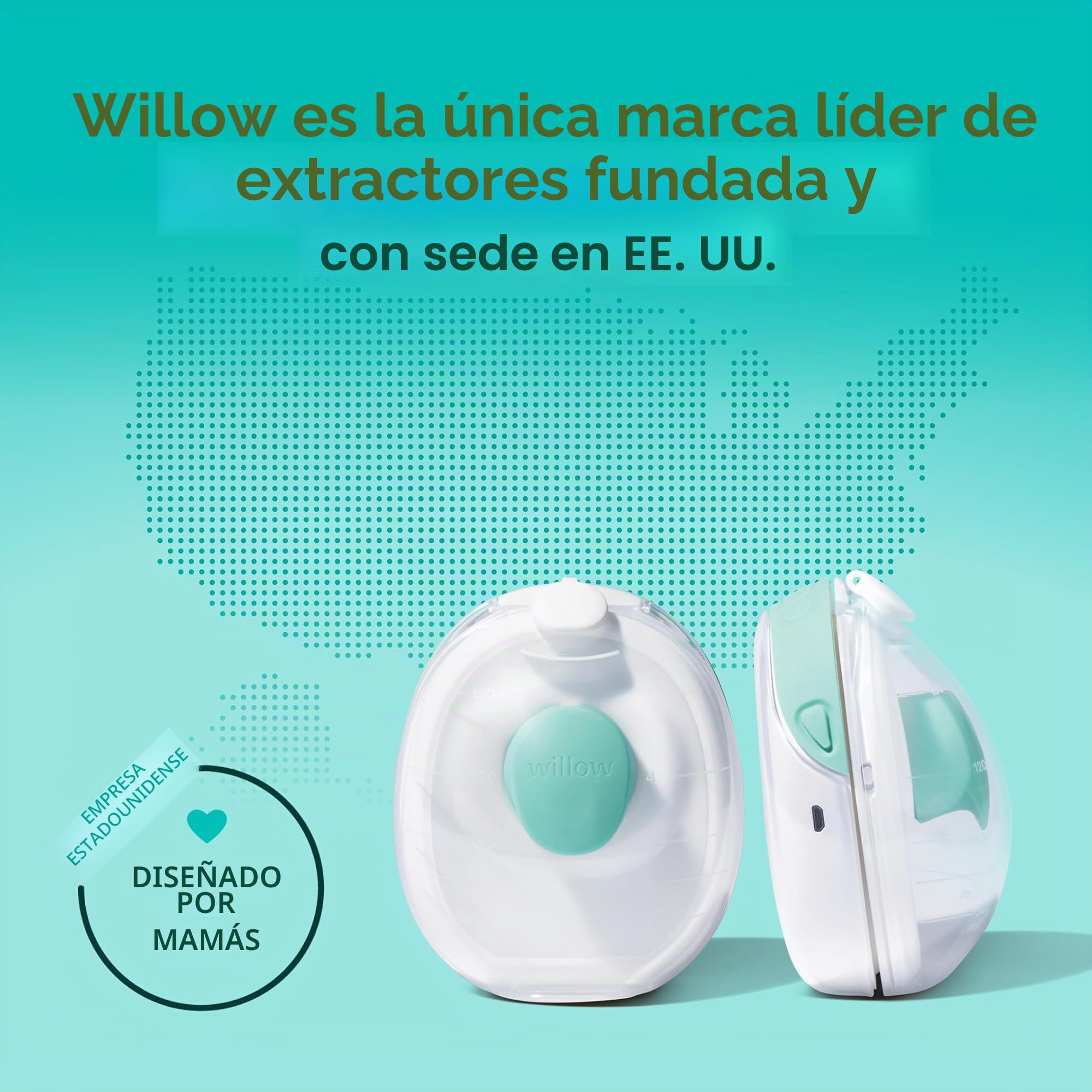 Willow Go - Extractor de leche portátil, doble eléctrico manos libres, diseño inalámbrico en brasier con succión de grado hospitalario de 15 niveles, incluye bridas de 24 mm y 21 mm y recipientes