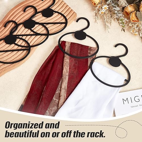 Miniatura 5 de 50 piezas de bufanda negra para bufandas, organizador de bufandas de plástico, organizador de bufandas para ahorrar espacio, colgador de ropa para