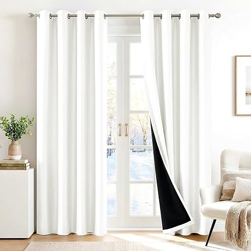 Miniatura 34 de Deconovo - Cortinas opacas 100% con forro, aisladas térmicamente, con reducción de ruido, certificadas por Oeko-TEX, con ojales en la parte Gris