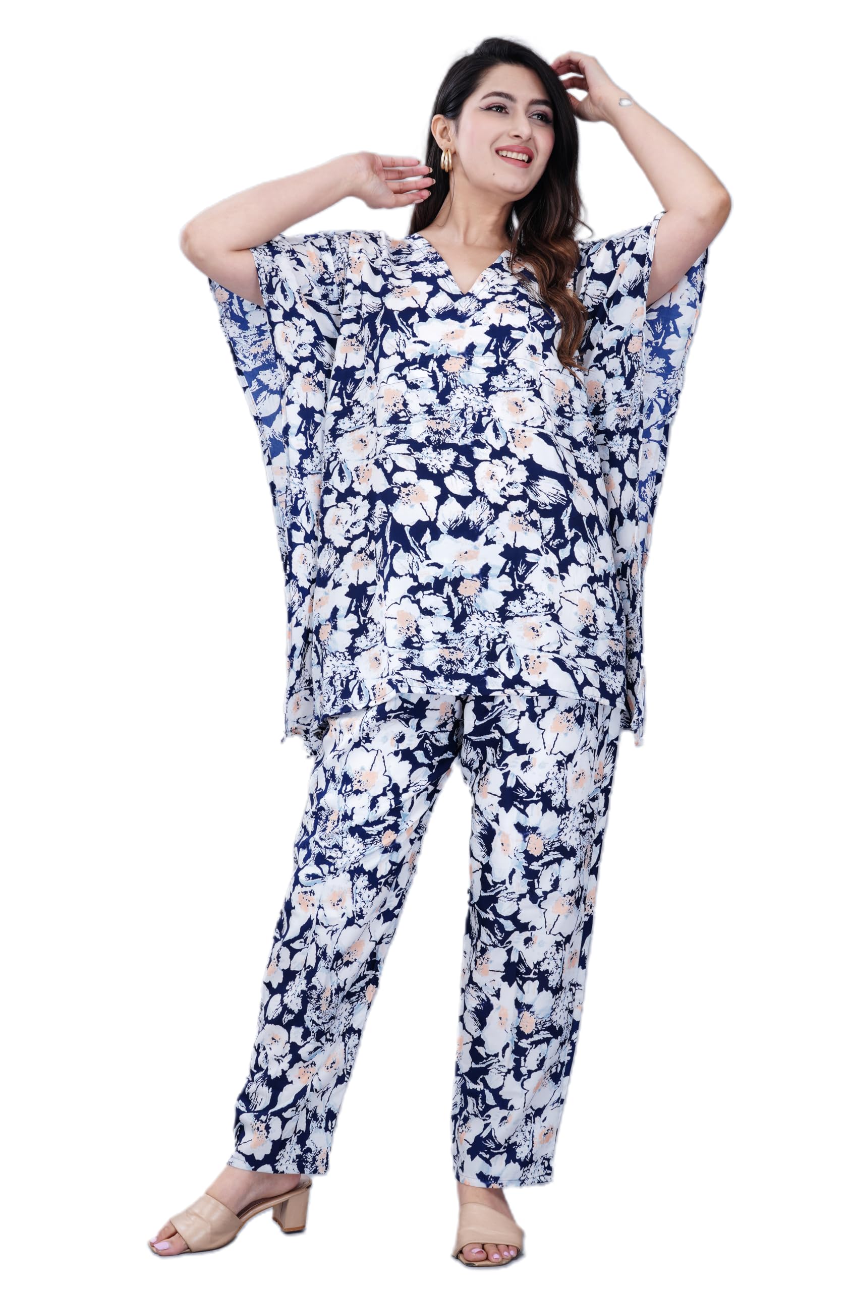Womens Casual Trendy Polyester Floral Printed Kaftan Pant Set-picture-26