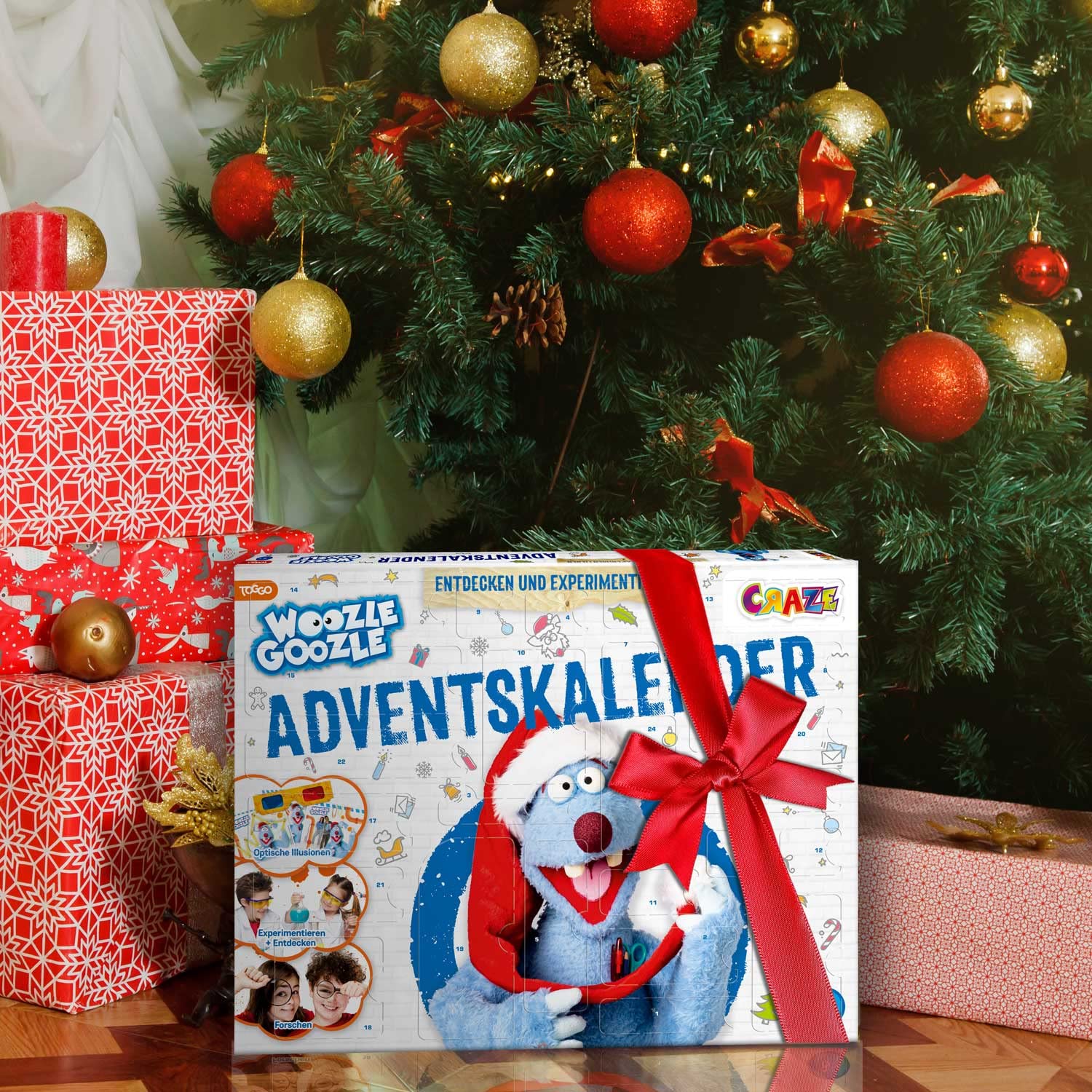 CRAZE-WOOZLE GOOZLE Adventskalender 2021 Adviento de Crazy Woodle Goodle 24683, divertido, creativo calendario de Navidad niñas, color sorpresas