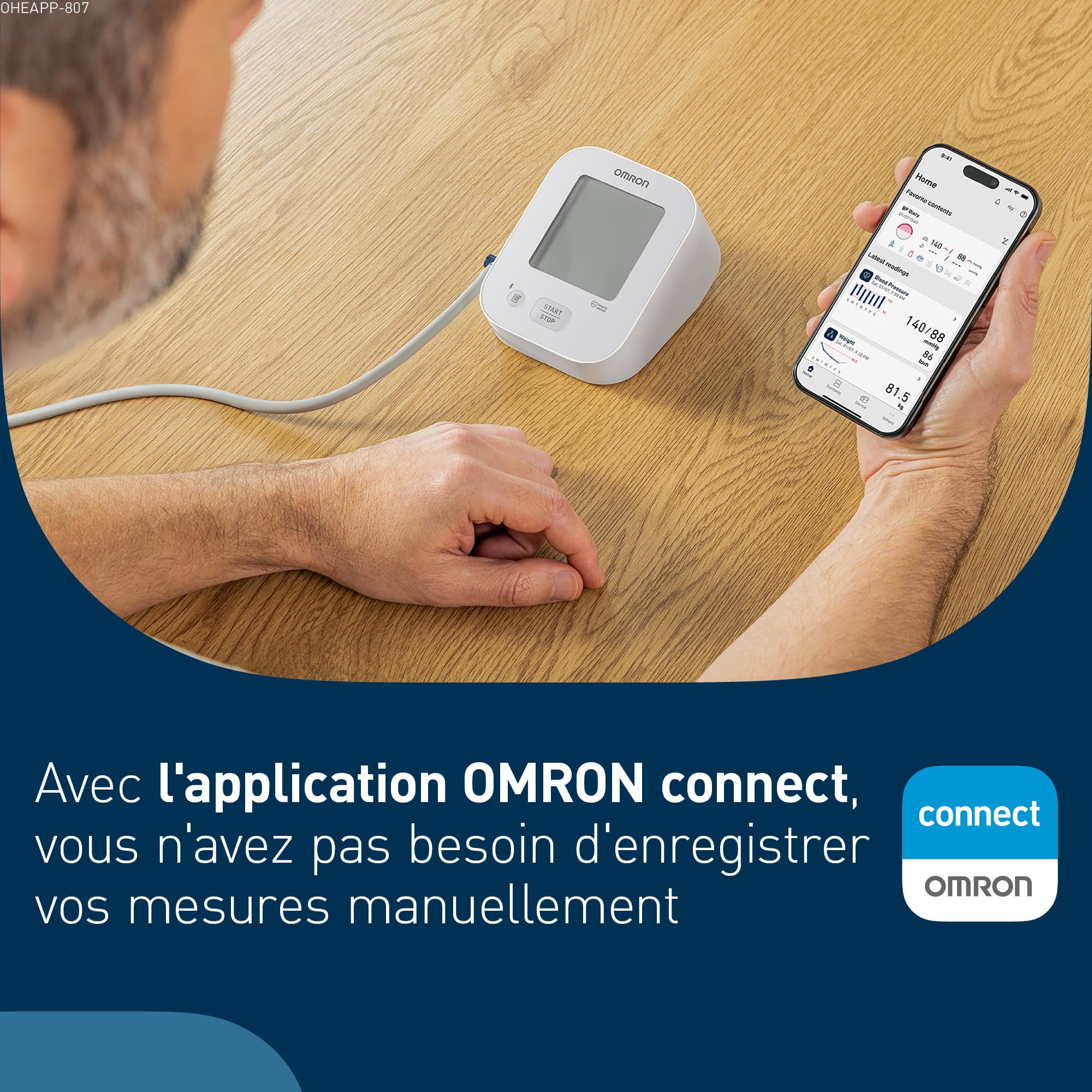 OMRON X2+ Connect Appareil tension artérielle bras – Connexion Bluetooth – Tensiomètre bras validé cliniquement – Tensiomètre avec détection de pulsation cardiaque irrégulière et hypertension
