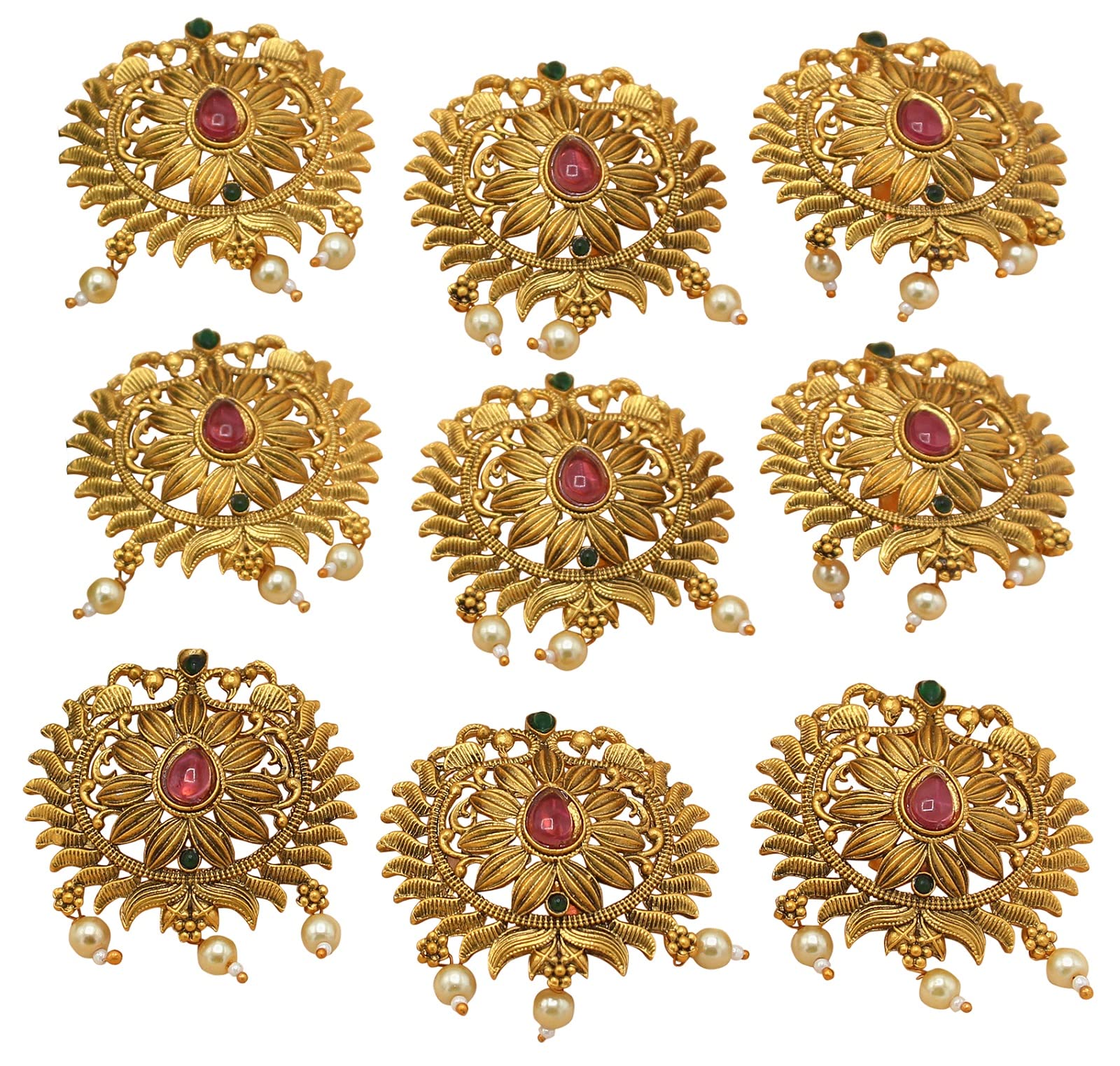 Nagneshi Art_Southern Bling Hair Jewelery Choti Jadai Billai Indian Hair pin Hair Decoration,Hair Brooch with Hook Wedding Bridal Jewellery for Women_Model No-7423 (B0BVRJ8CXF) Amazon Price History, Amazon Price Tracker