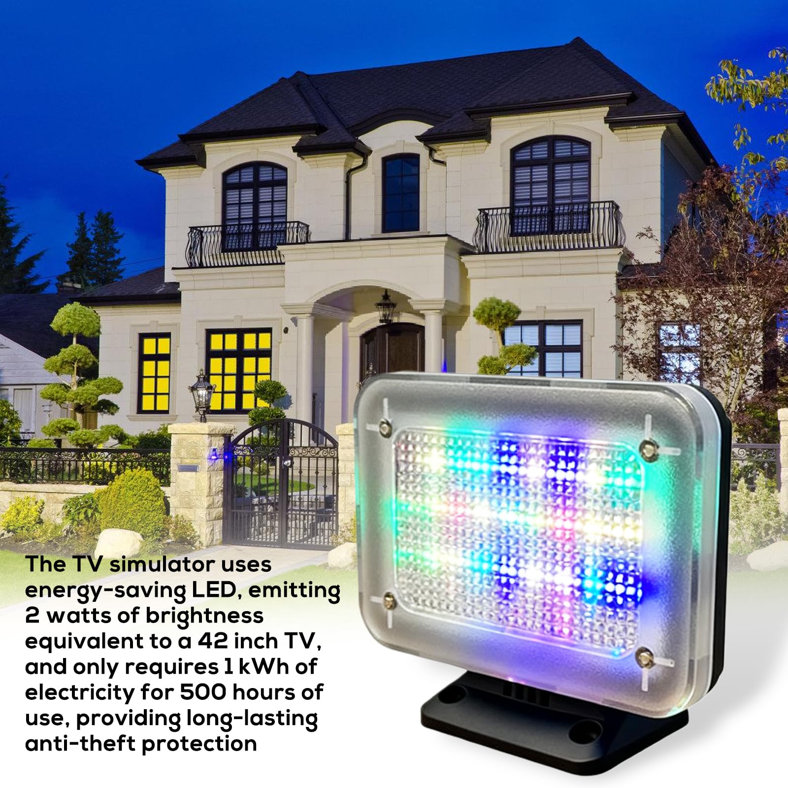 Simulateur De Télévision, Faux Simulateur TV Led avec 24 LED et 4 Programmes Sélectionnables, Lampe TV Anti-effraction avec Minuterie, Faux Simulateur De Télévision LED pour La Protection Contre