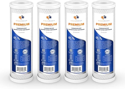 Miniatura 1 de Aquaboon Premium Whole House - Cartucho de filtro de agua de repuesto  bloque de carbón activado CTO  cartucho universal de 5 micras de 10 x 25