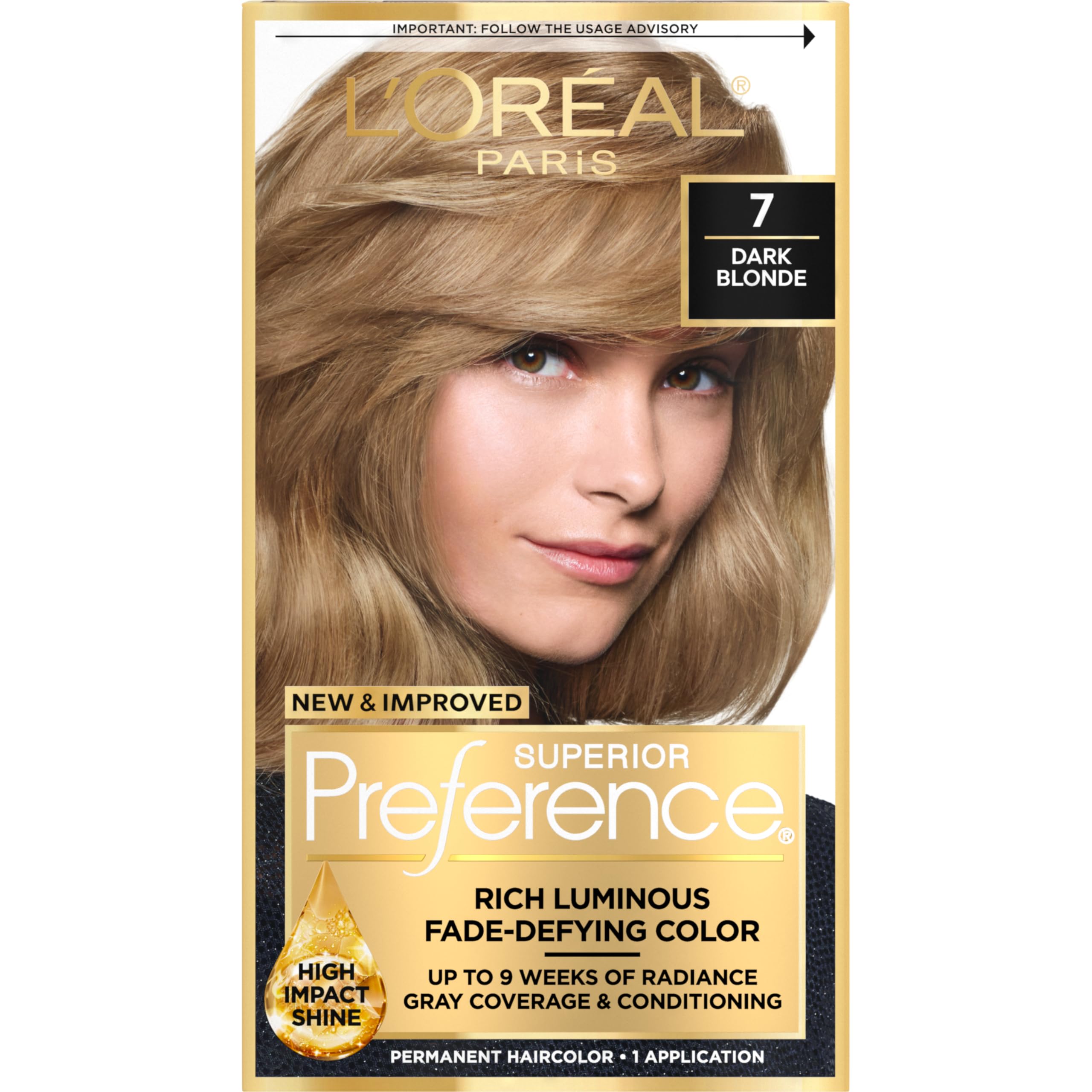 L'Oréal Paris Superior Preference Permanent Hair Color, 7 Dark Blonde