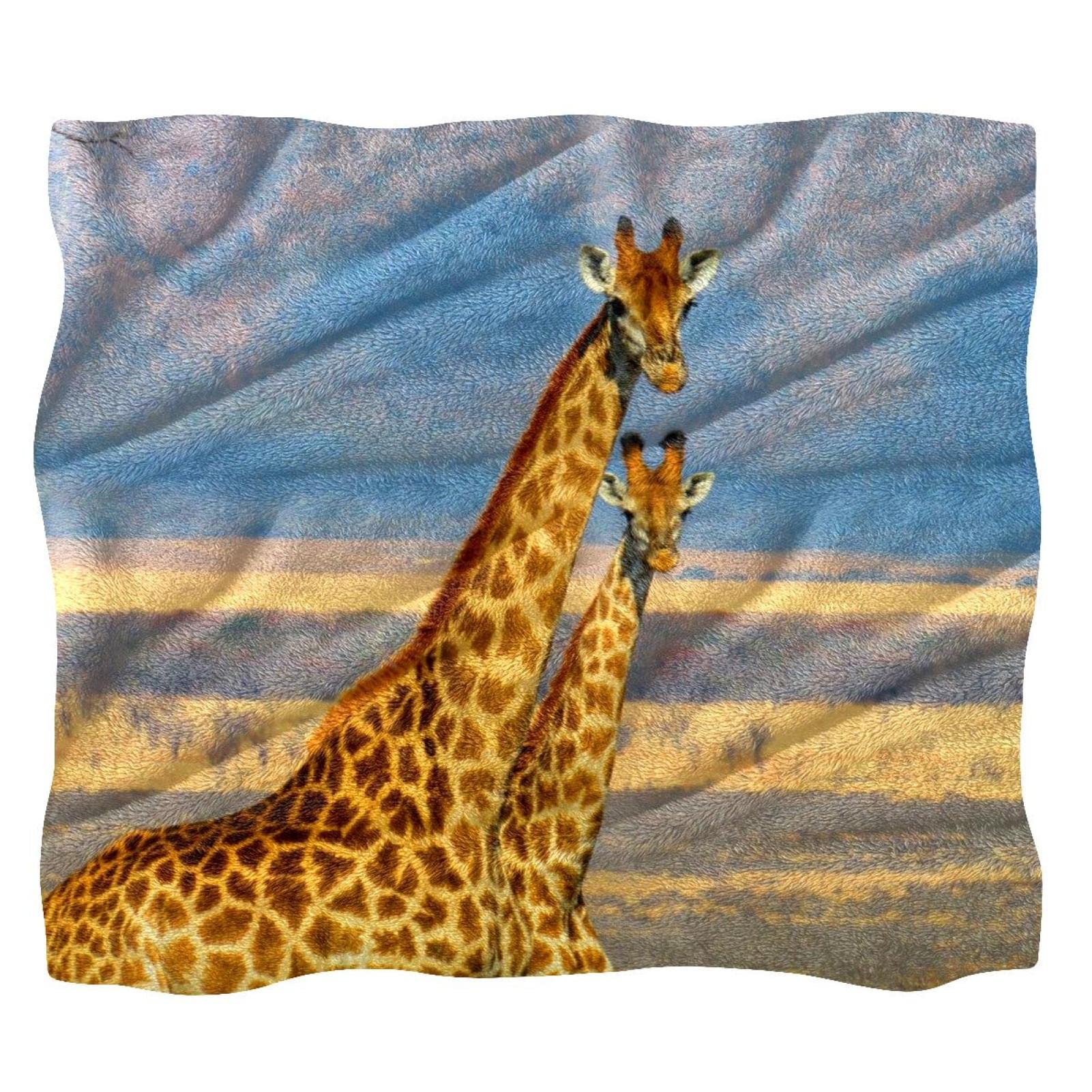Couvre-lit girafe douce et moelleuse pour lit enfant fille ou garçon