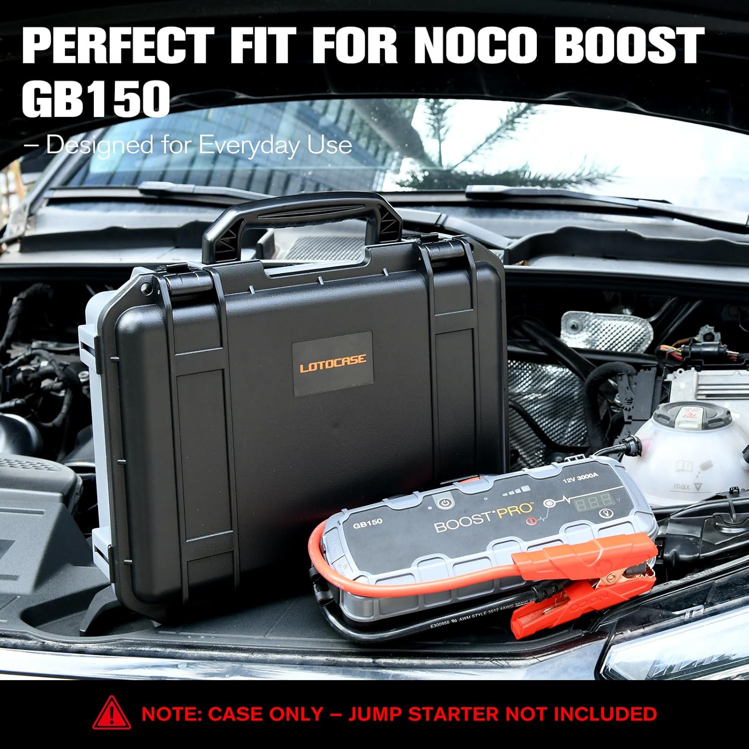 Case for NOCO Boost GB150 – Waterproof Hard Shell Carrying Case with Custom Pre-Cut Foam, Shockproof Protective Travel Box Compatible with Boost GB150 UltraSafe Jump Starter
