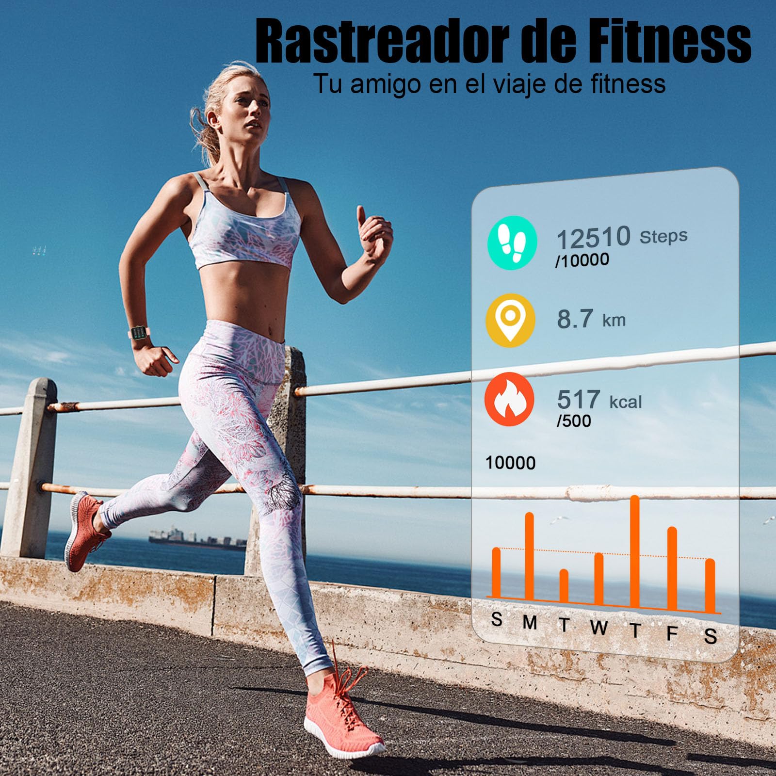Reloj Inteligente Hombre Mujer, 2025 Nuevo 1.96'' Smartwatch Llamada Bluetooth, Pulsómetro/Monitor de Sueño/Podómetro, 110+ Modos Deportivo Hombre,Pulsera Actividad Impermeable IP68 para Android, Rosa