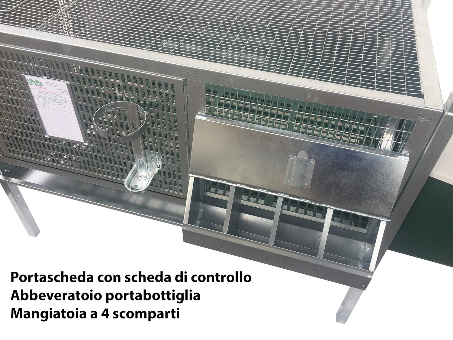 Montidistribuzione Gabbia Conigli Fattrici Tosca 1 Tipo Pesante. Conigliera ad 1 Scomparto Sovrapponibile. Cm 135 x 50 x H 80. Il Nido Esterno Si può Rimuovere. in Omaggio Forbici e Guanti