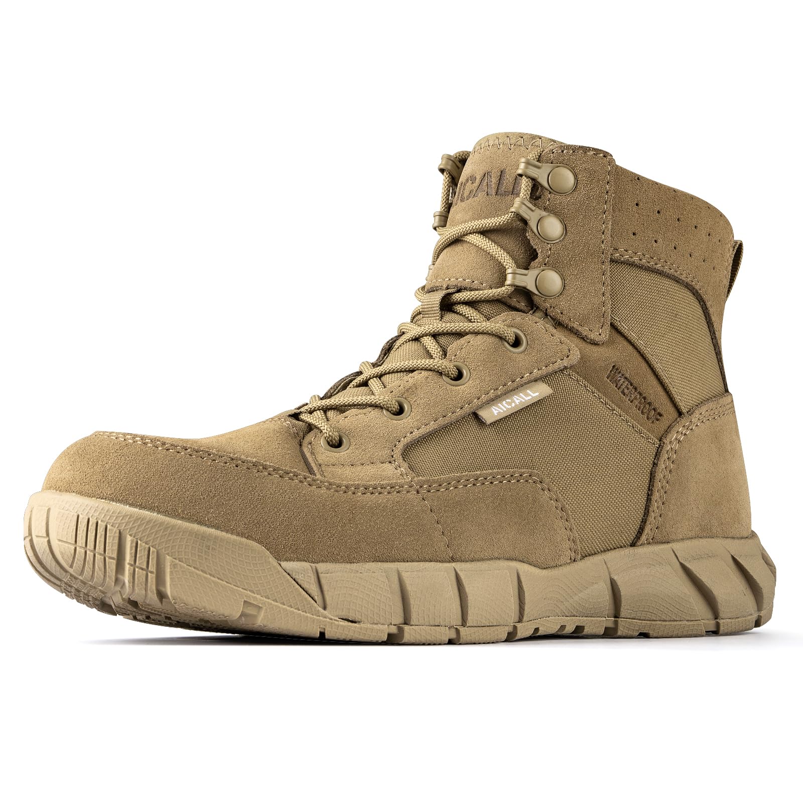 6 Inches Lightweight Waterproof Military Tactical Boots Men's Leather Combat Shoes Mens Hiking Work Boots