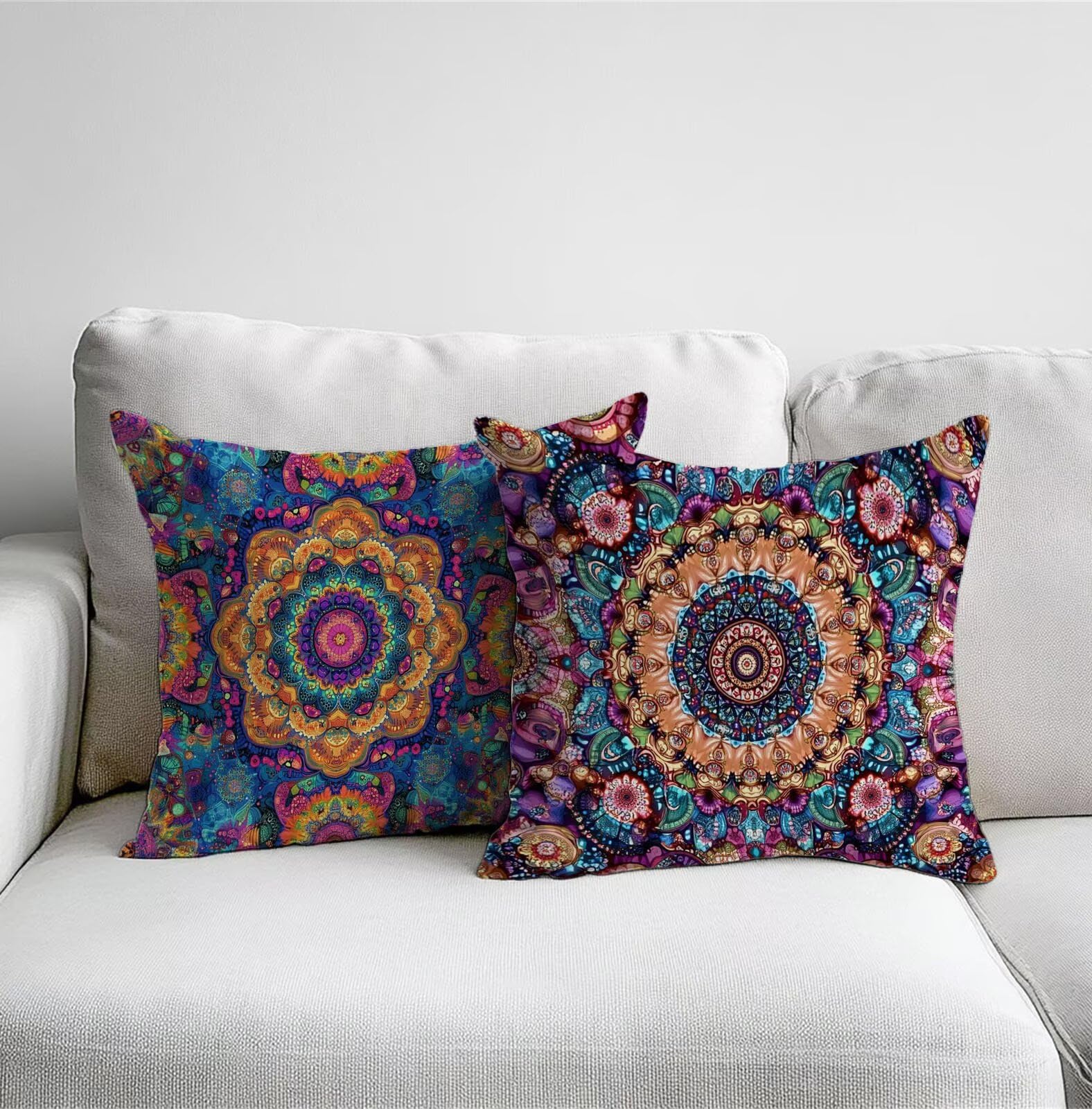Arancione Bruciato Federe Cuscini Divano 75x75cm Viola Cuscini per Divano, Federe Copri Cuscino Divanos, Set di 2 Moderni Resistente Biancheria Copricuscini per Cucina Sedia Soggiorno Letto TG-18