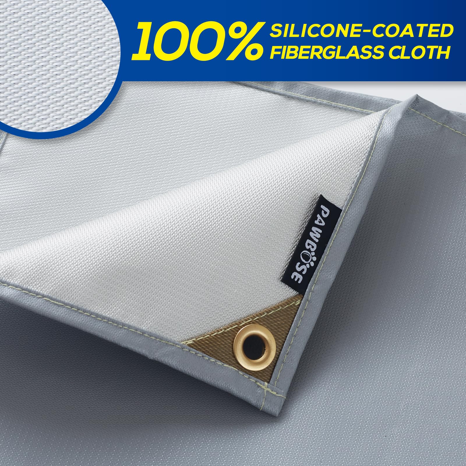 PAWBOSE Mantas ignífugas de vidrio con silicona, 180x240 cm. Protección para soldadura y corte, con bolsa. Uso interior y exterior.