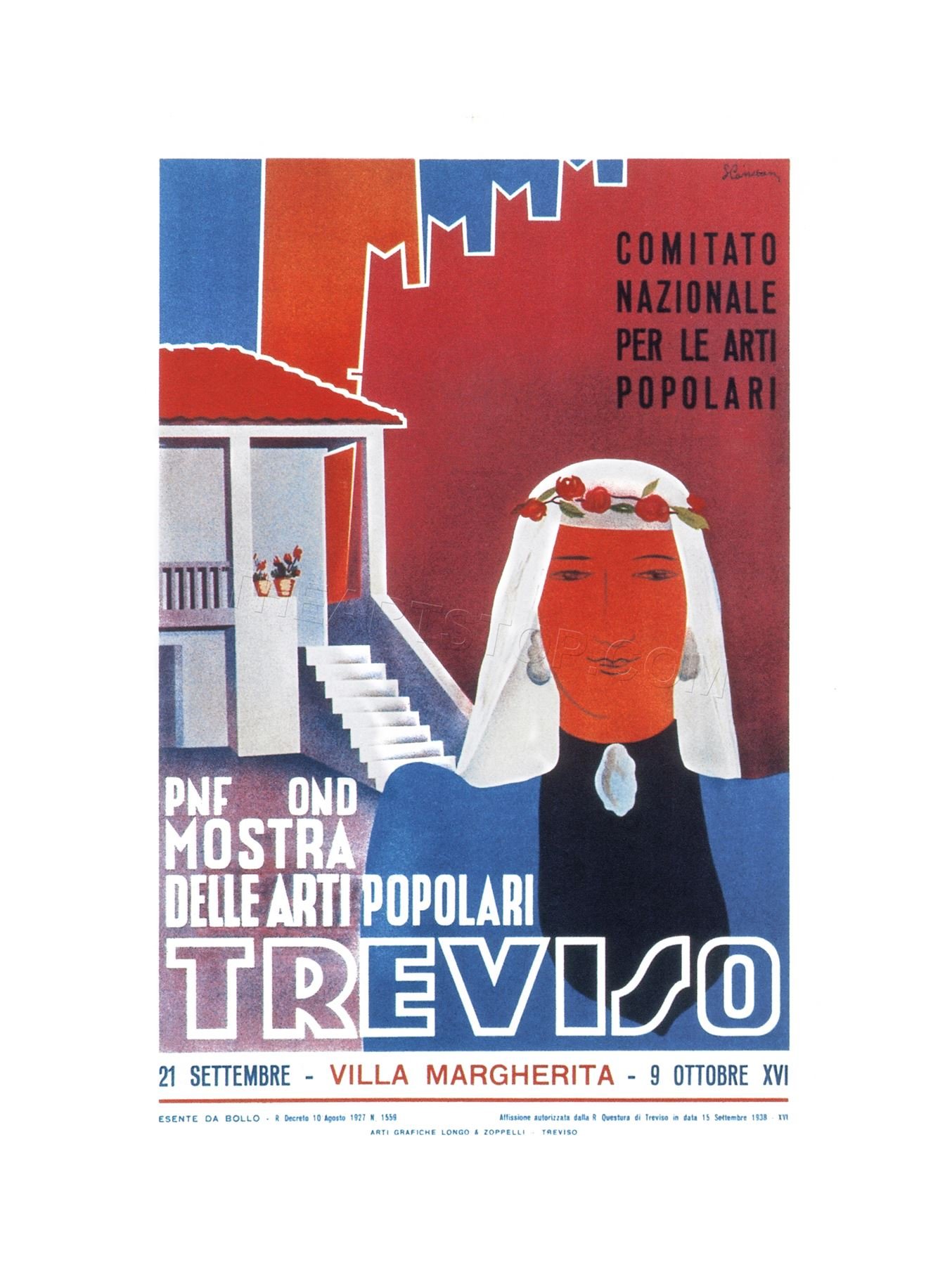 Wee Blue Coo Vintage Ad Exhibition Folk Treviso Italy Wall Art Print