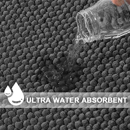 Miniatura 3 de Turquoize Juego de 3 alfombras de baño antideslizantes extra absorbentes de felpilla lanuda para suelo de baño con alfombras de inodoro para bañera,