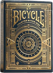Bicycle Cypher Premium Black Playing Cards, Gold Foil, Encrypted Messages in Playing Cards, 1 Deck