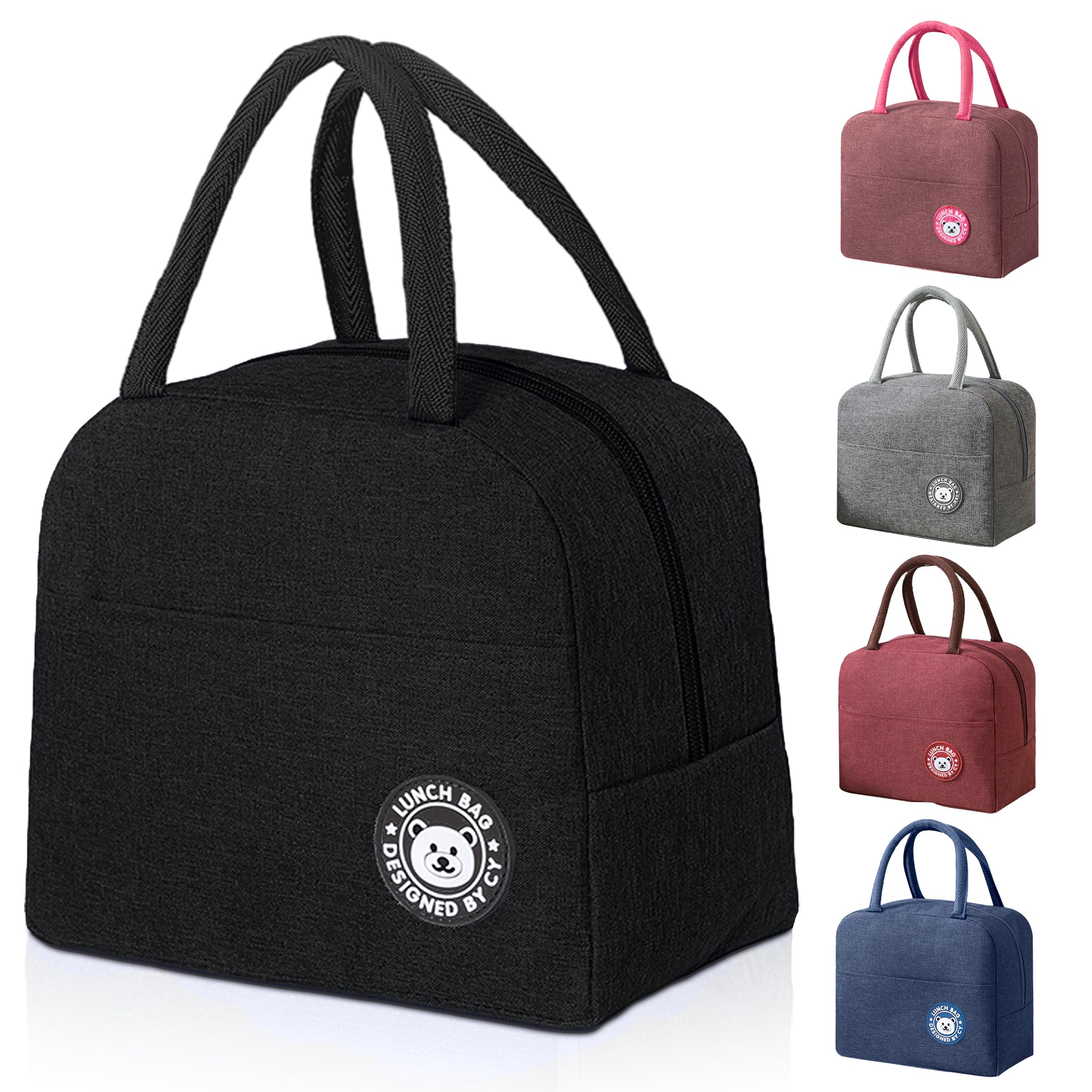 Genérico Bolsa Termica Porta Alimentos – Fiambrera Para Comida Trabajo – Nevera Portátil Pequeña de Gran Capacidad – Bolsa Isotermica Infantil y Adultos – Lunch Bag – Snack Box (Negro)