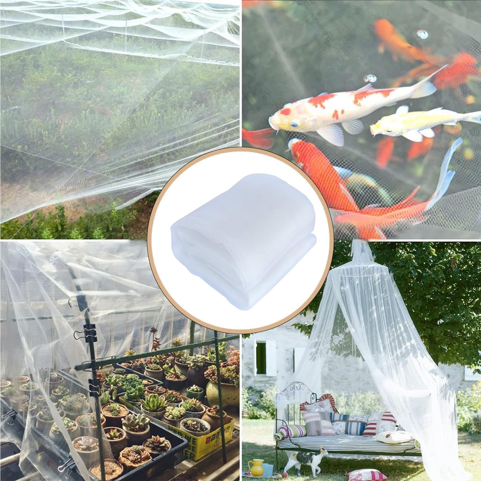 Filet tunnel de jardin de qualité supérieure 4 x 30 m – Maille lourde anti-ct pour serre vétérinaire, protection contre les moustiques et les plantes, idéal pour les poules et les semis.