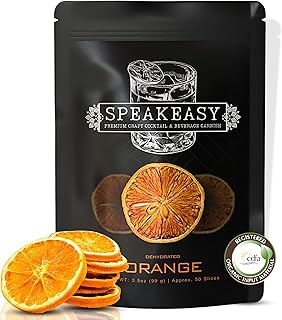 ORANGE – Dehydrated Orange Slices 3.5oz (Approx. 50 Slices) | Speakeasy Premium Dried Orange Garnish for Cocktails, Tea, and Beverages | Craft Mixology Citrus Fruit