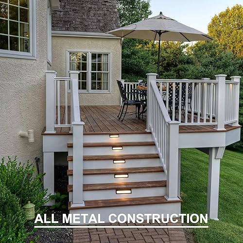 Miniatura 8 de GOODSMANN Kits de luces de paso de bajo voltaje, 10.6 pulgadas, 12 V, CA, para escaleras, paisajes, con cable, 8 unidades, 6 W, LED, eléctrico, para