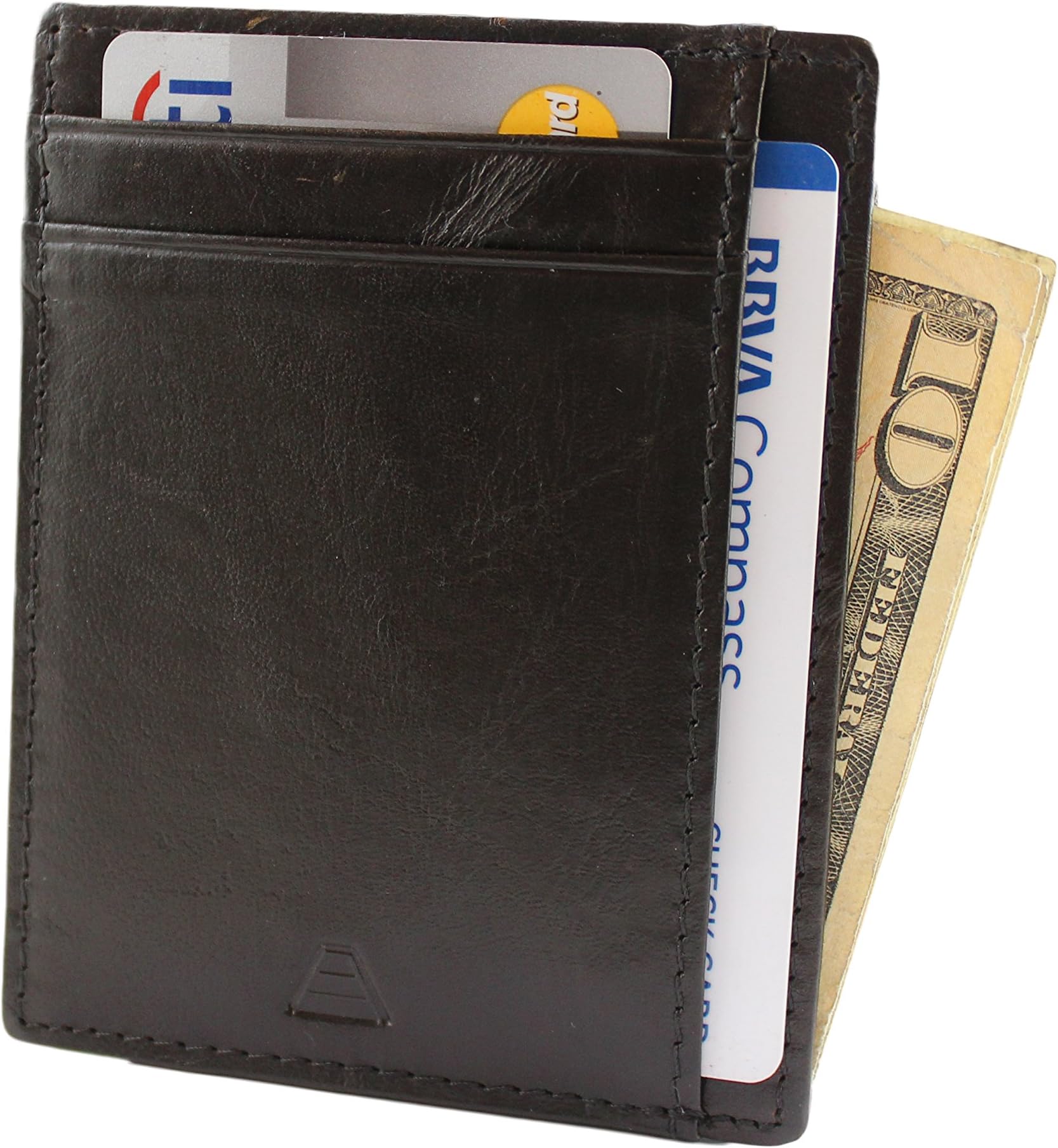 Andar RFID Minimalist Front Pocket Wallet - Made of Classy Full Grain Leather - The Scout Classy