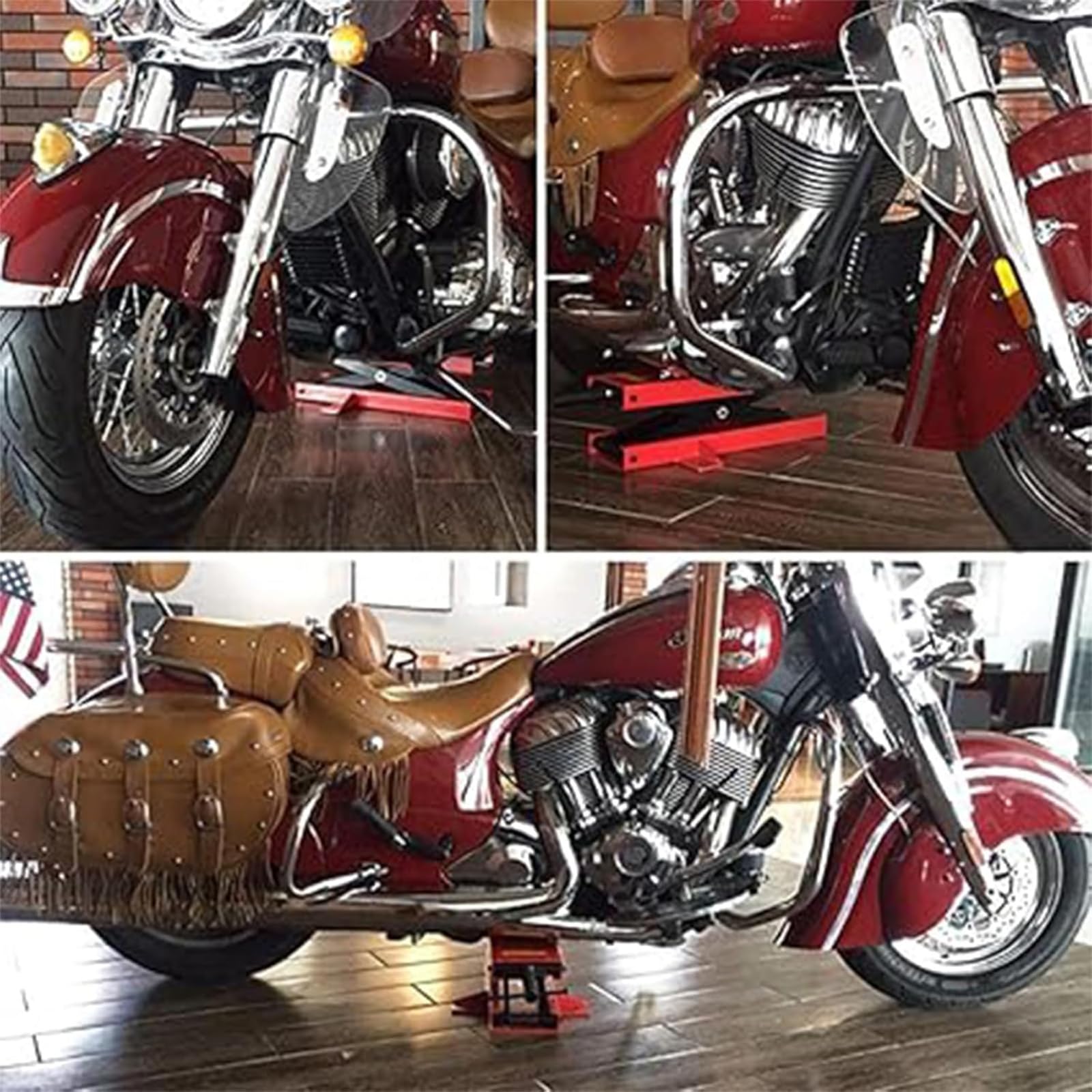 Plataforma elevadora para Motocicletas con Capacidad de 500 kg, Soporte de Ajustable de 9,5 a 40 cm para reparación de Bicicletas.