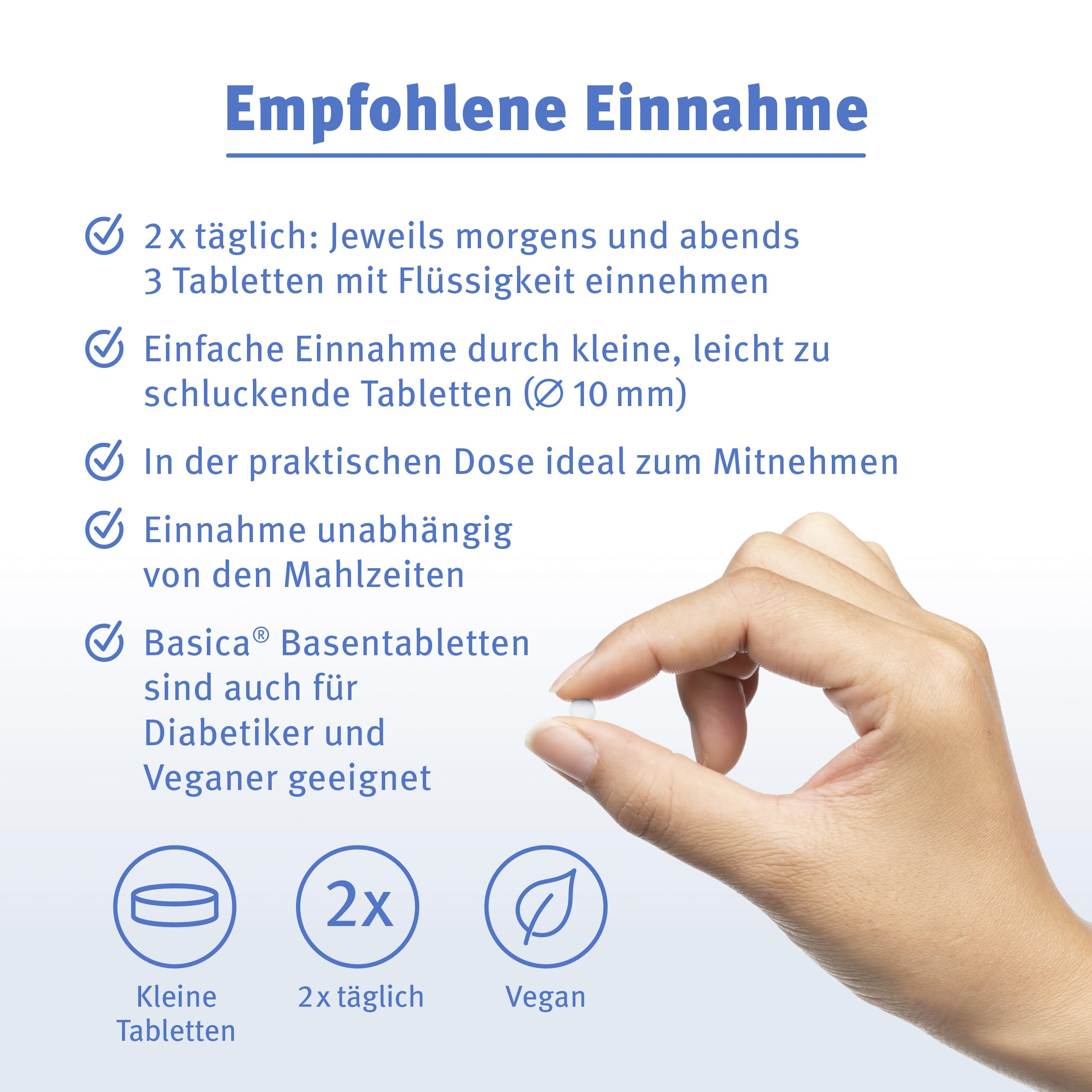 Basica® Compact kleine Basentabletten, 480 Stück