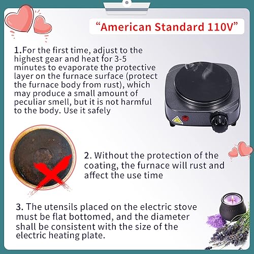 Miniatura 5 de SAEUYVB Placa calefactora eléctrica multifuncional para derretir cera, fabricación de velas y más (gris plateado)