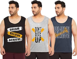 West Gate Clothing Cotton Printed Plus Size Vest for Men | Round Neck, Regular Fit, Sleeveless Plus Size | Men's Tank Top... Price In India