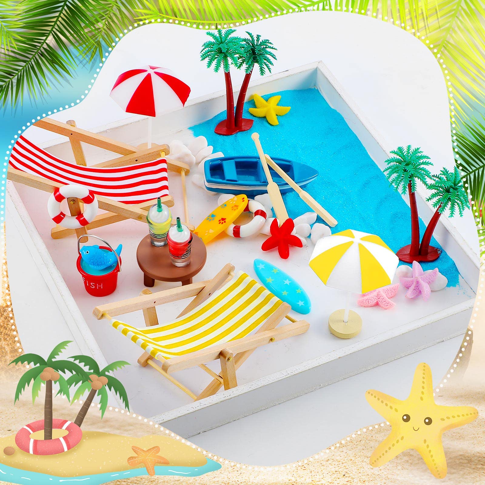 Mini Piscine Résine Pour Maison De Poupée – Déco Tropicale Accessoire Plage Miniature – Réaliste Pour Gâteau, Scène & Jeux Imaginatifs