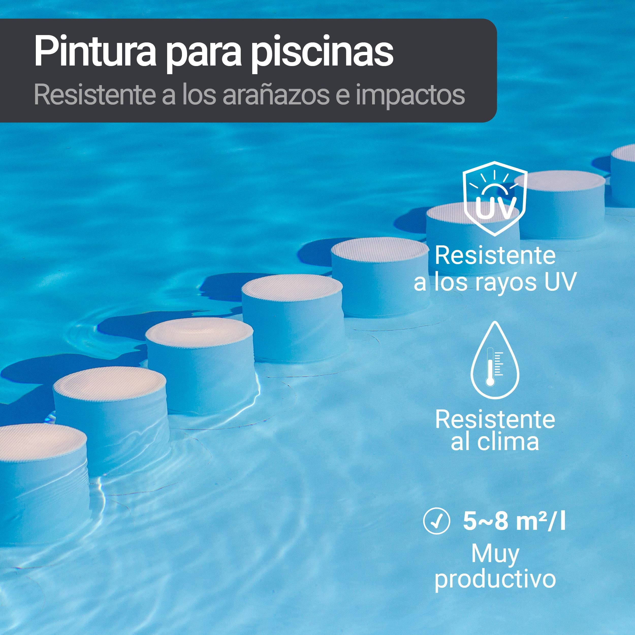 WO-WE Pintura para Piscinas Estanques Protección Resistencia Duradera SL400 Blanco - 5L