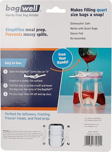 Miniatura 10 de Bag Well Soporte de bolsa sellable para bolsas de almacenamiento de alimentos de tamaño galón y cuarto de galón