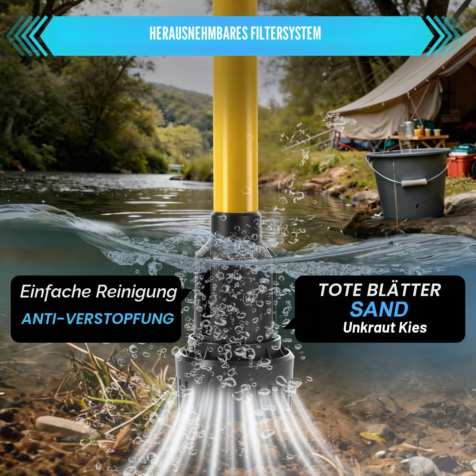 Akku Regenfasspumpe, kompatibel mit Makita 18V-Akku (ohne Batterie), 90 l/min Durchfluss, tragbare selbstansaugende pumpe mit 1,5 m Schlauch und Düse, für Pool, Garten, Teich, Fassentleerung
