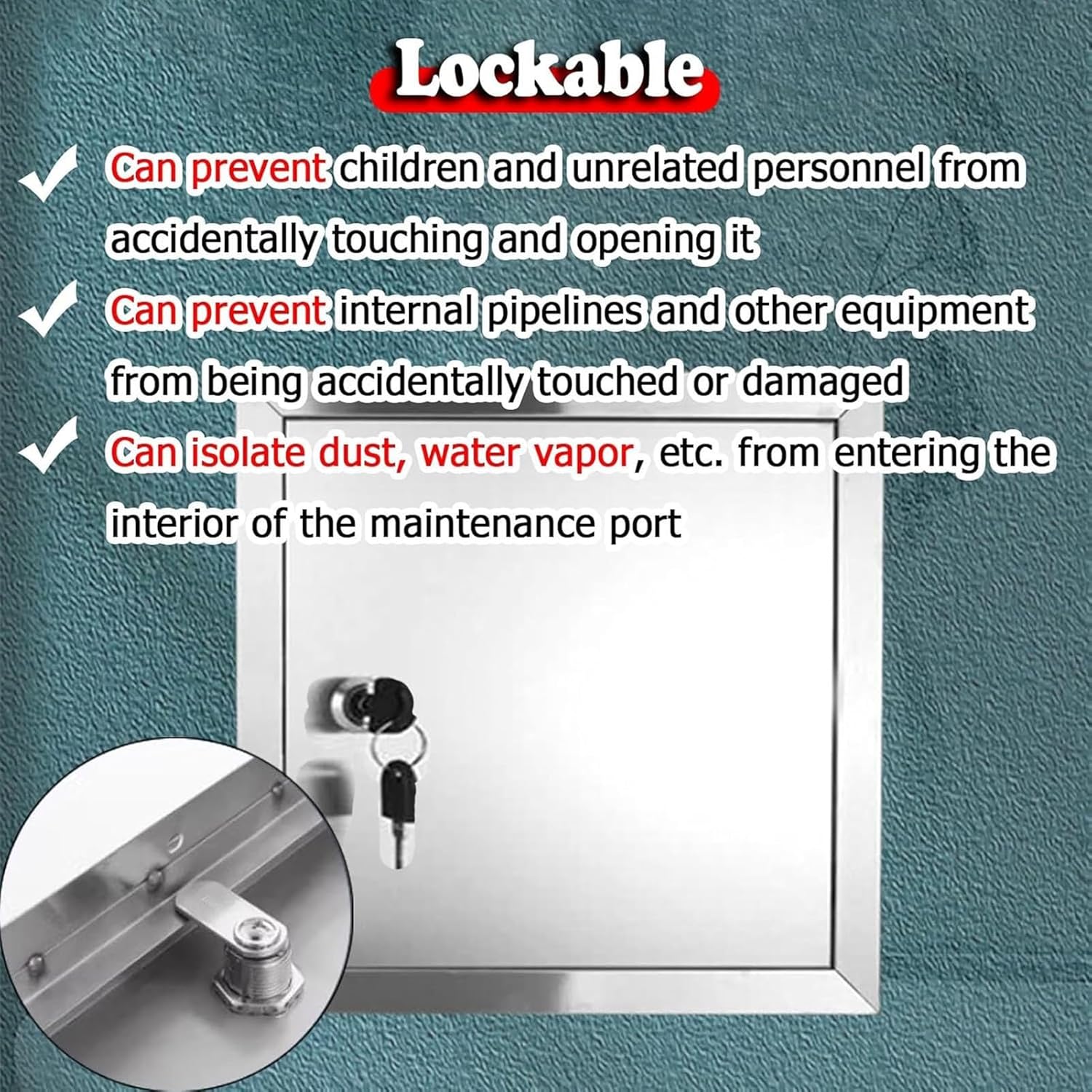 Outdoor Kitchen Doors with Lock, Stainless Steel Single BBQ Access Door for Ceiling & Wall, Waterproof Electrical Hatch, for Outdoor Kitchen and BBQ Island, Silver(12"x12"/30x30cm)