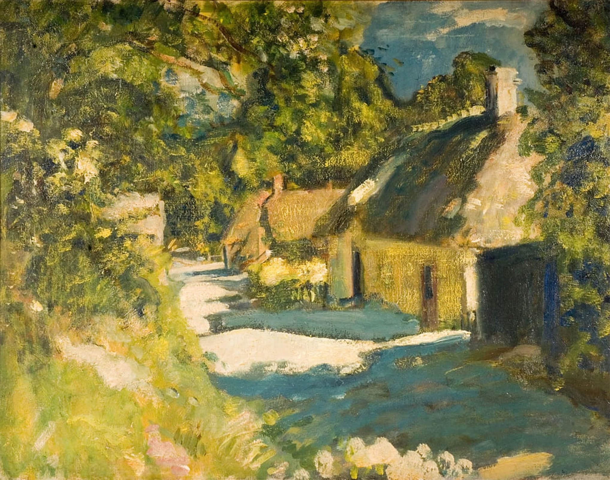 POSTERIIk Vintage Art Print Images Pictures Print Cottages At Aldbourne by Ambrose Mcevoy Modern Colour Posters for Office Home Decor 60x90cm