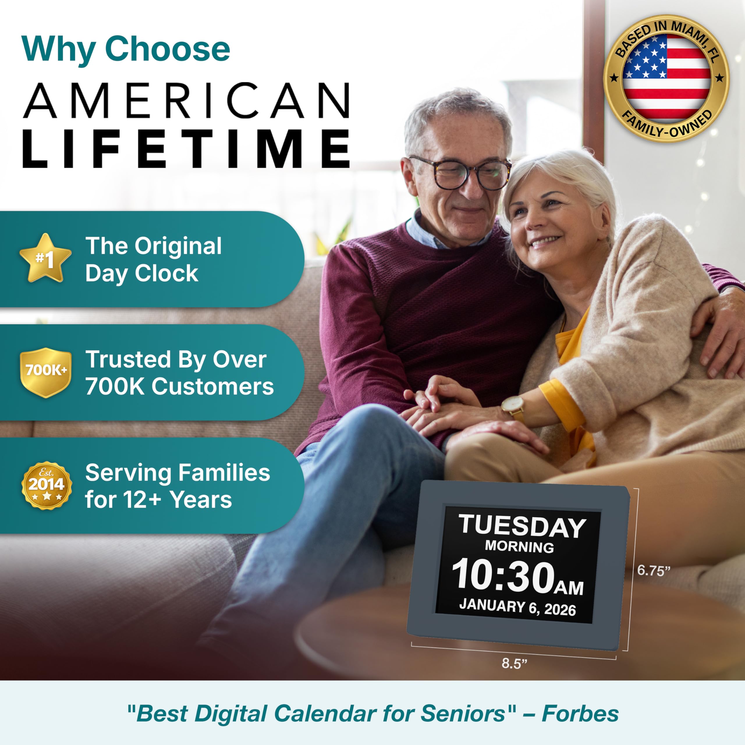 AMERICAN LIFETIME 2024 Orologio da polso per anziani, grande orologio digitale con allarme personalizzato, orologio con giorno e data per anziani, grande quantità di inverni e orologio digitale