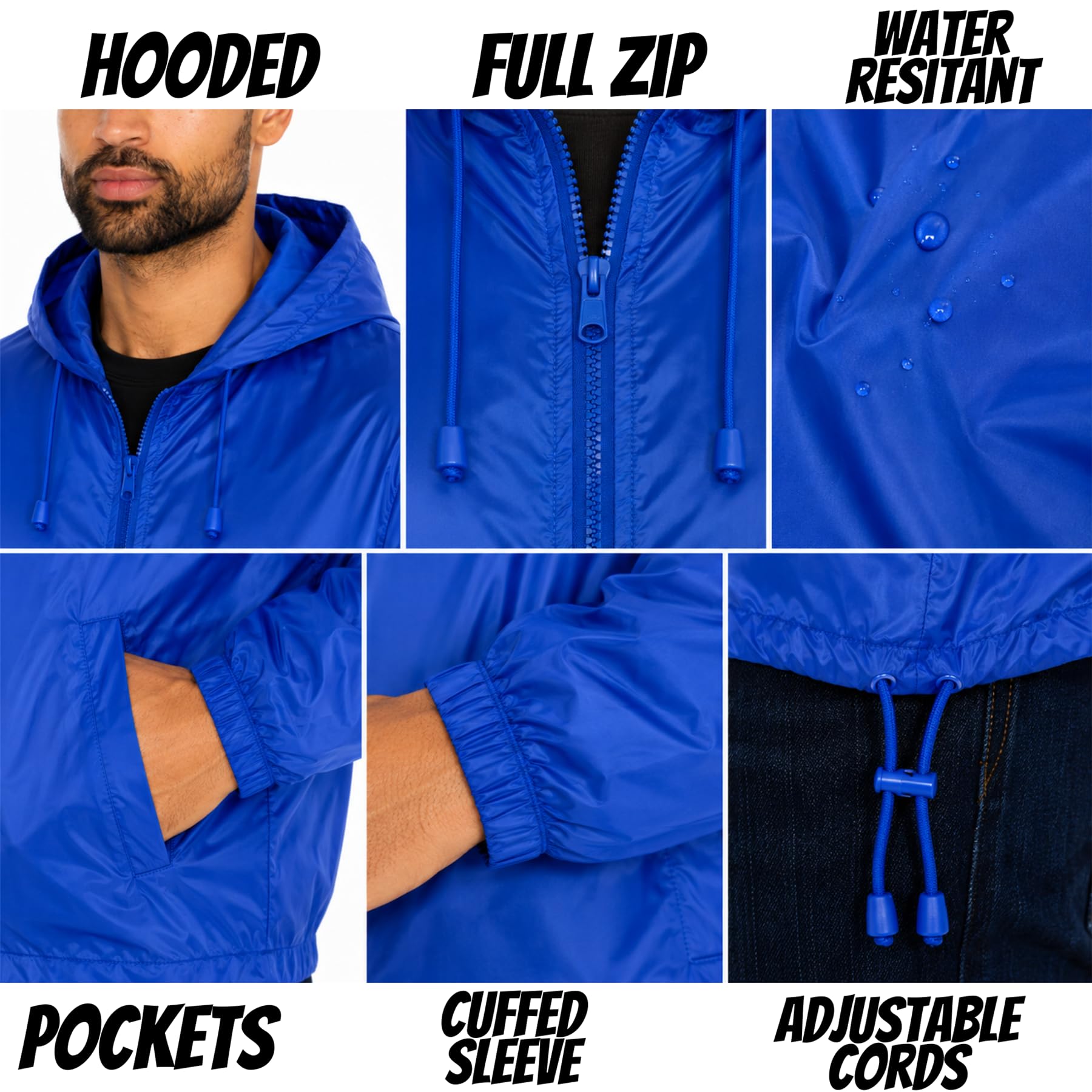 Style It Up Veste imperméable à capuche unisexe pour adulte