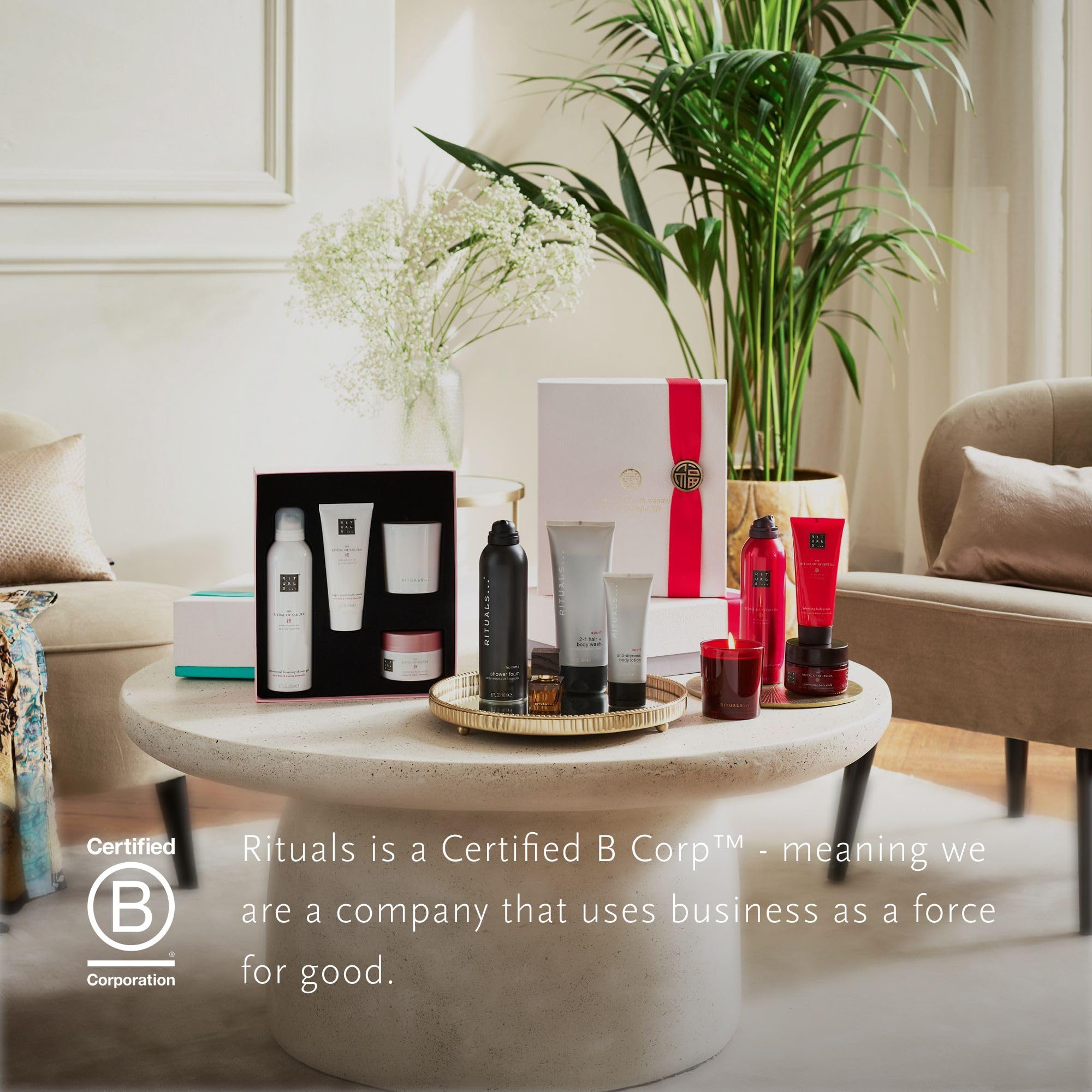 RITUALS Cofanetto regalo donna The Ritual of Karma, Large – Set regalo donna con prodotti per la cura del corpo arricchiti con loto sacro e tè bianco – Set bagno con prodotti lenitivi e aroma floreale